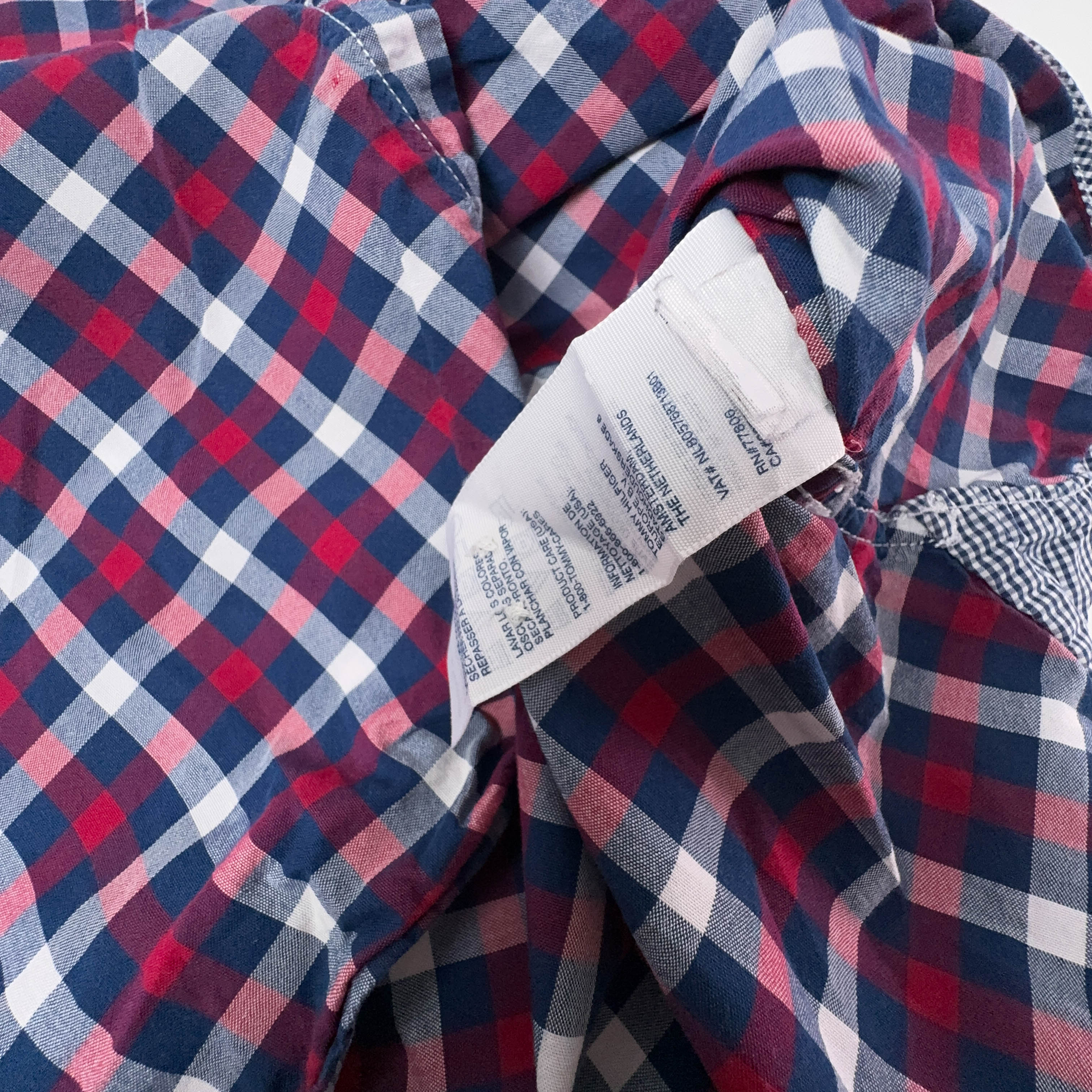 Camicia Tommy Hilfiger a quadri blu e rossa manica lunga classic fit - Taglia M uomo