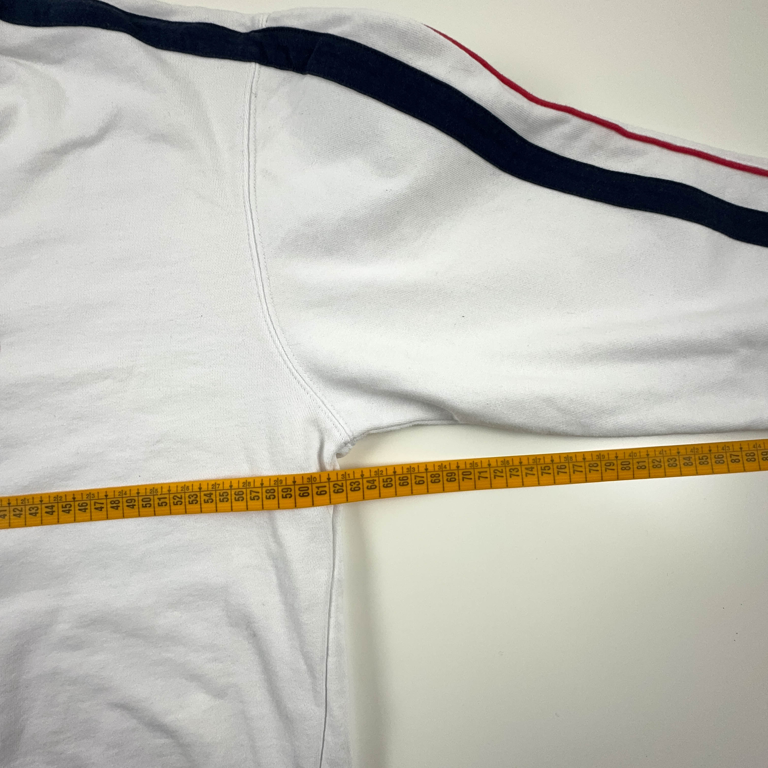 Felpa Fila Vintage bianca e blu a girocollo logo ricamato anni 2000 - Taglia 56 58 uomo