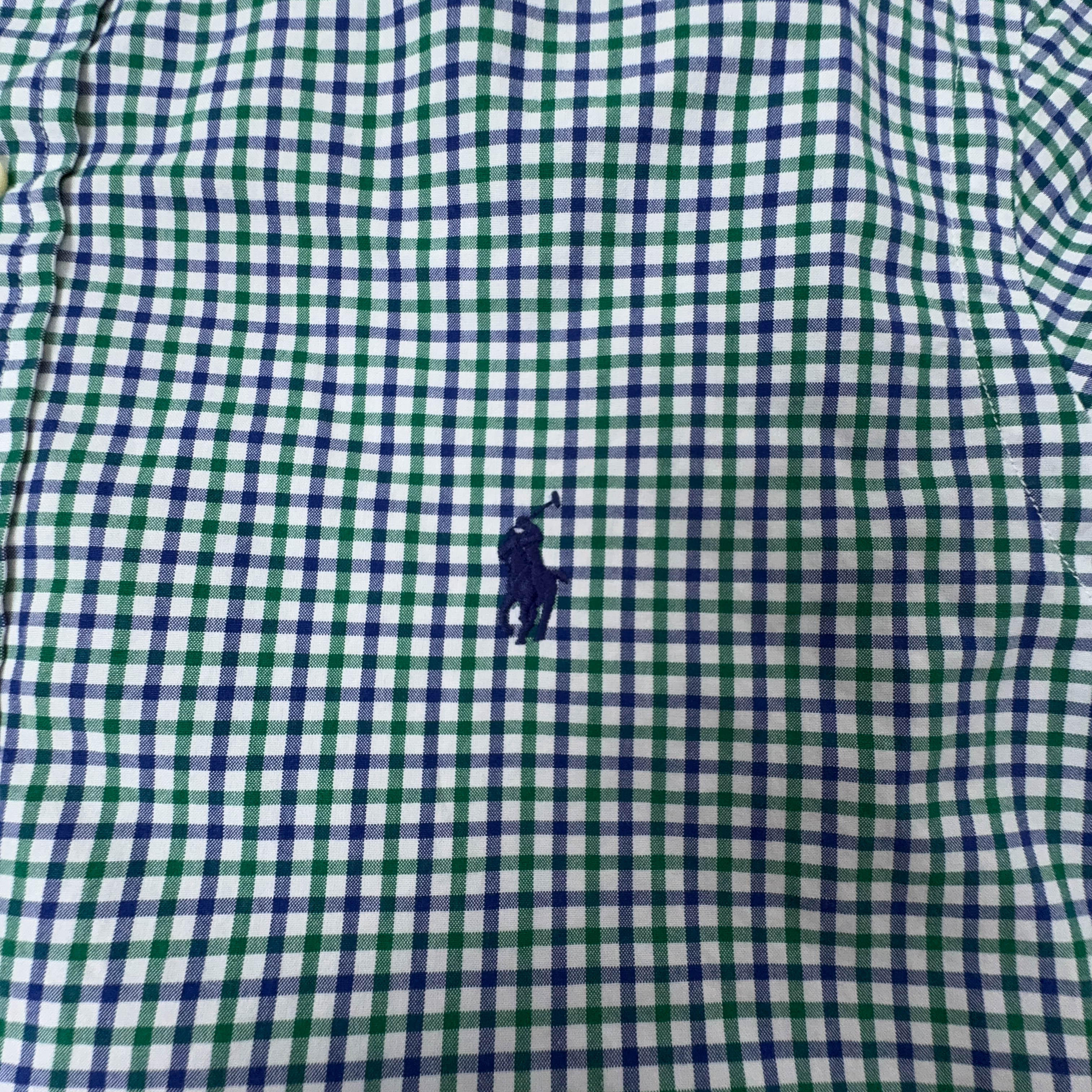 Camicia Ralph Lauren a quadri blu verde bianca a manica lunga - Taglia S uomo