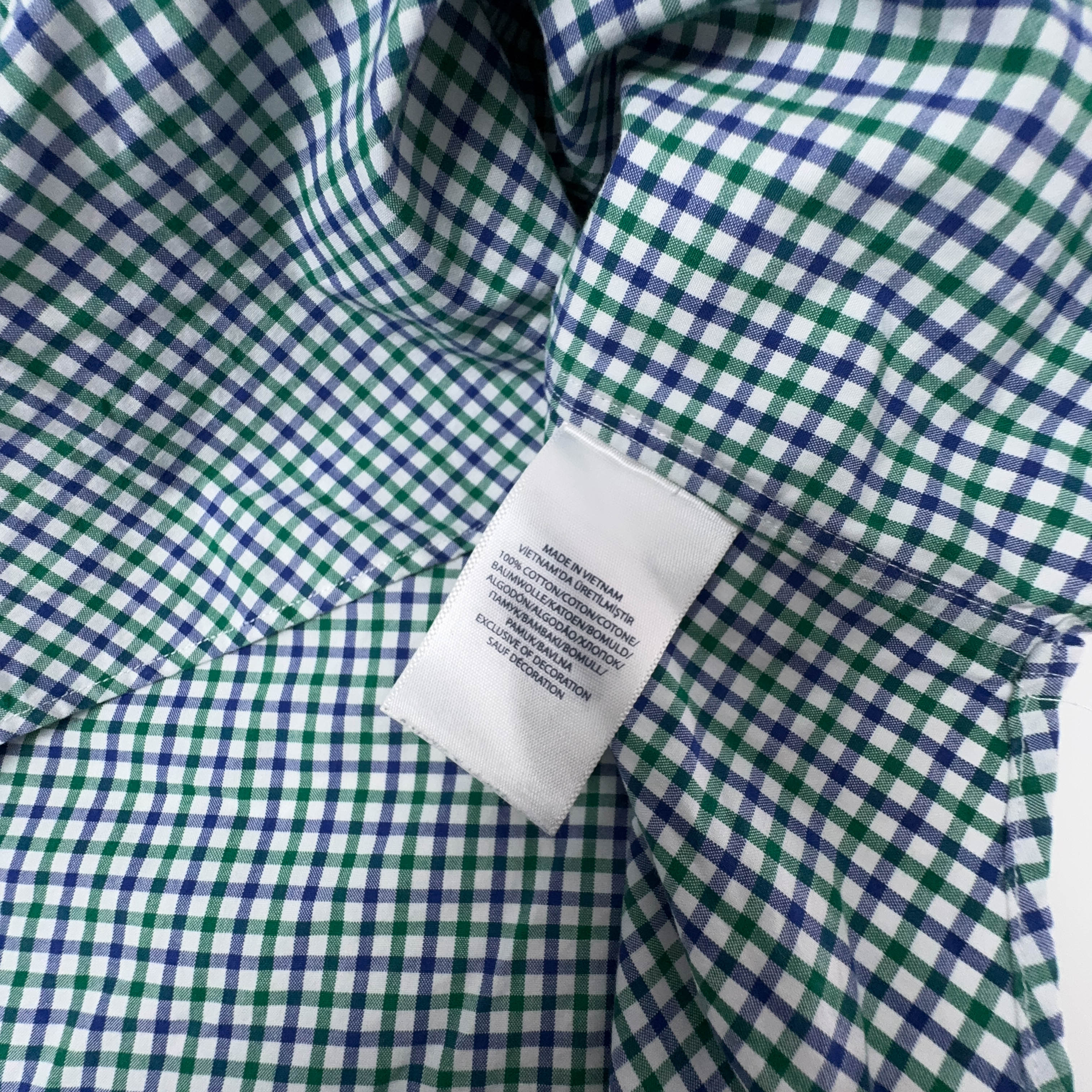 Camicia Ralph Lauren a quadri blu verde bianca a manica lunga - Taglia S uomo