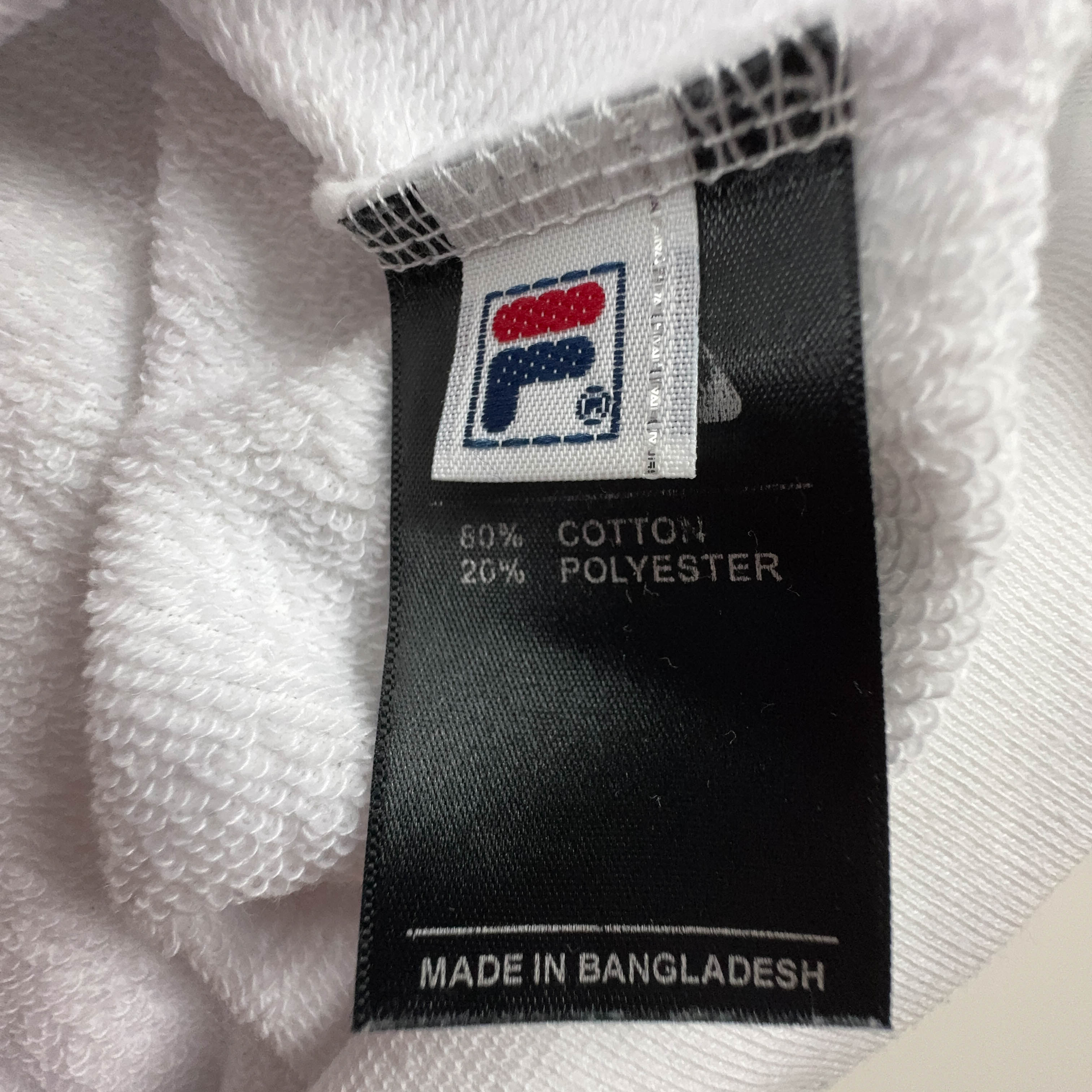 Felpa Fila Vintage bianca e blu a girocollo logo ricamato anni 2000 - Taglia 56 58 uomo