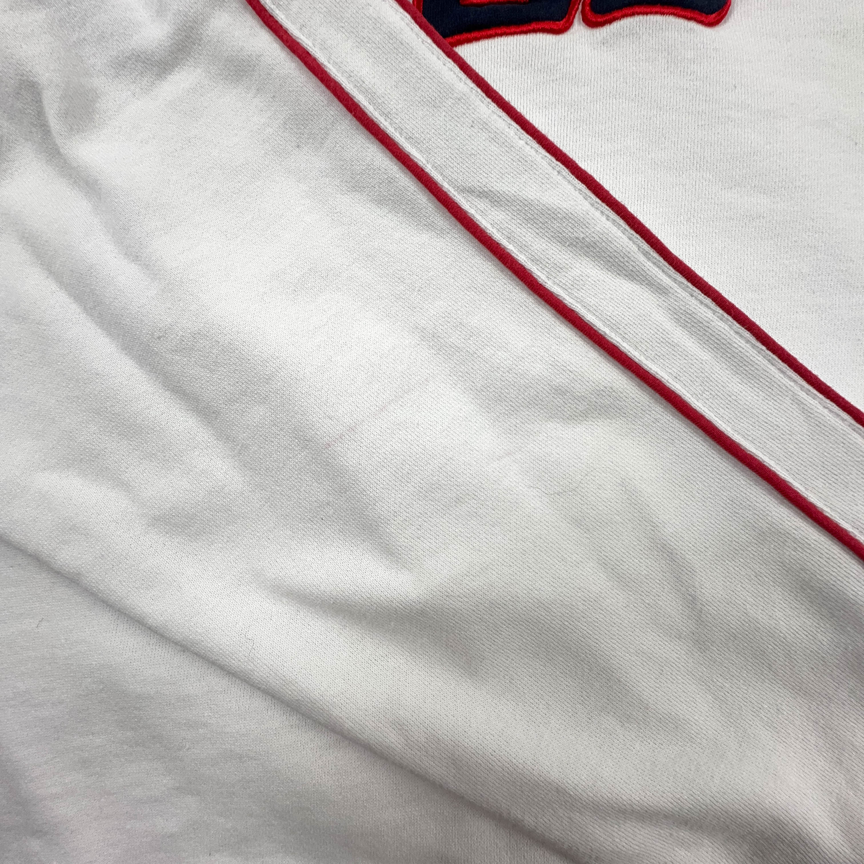 Felpa Fila Vintage bianca e blu a girocollo logo ricamato anni 2000 - Taglia 56 58 uomo