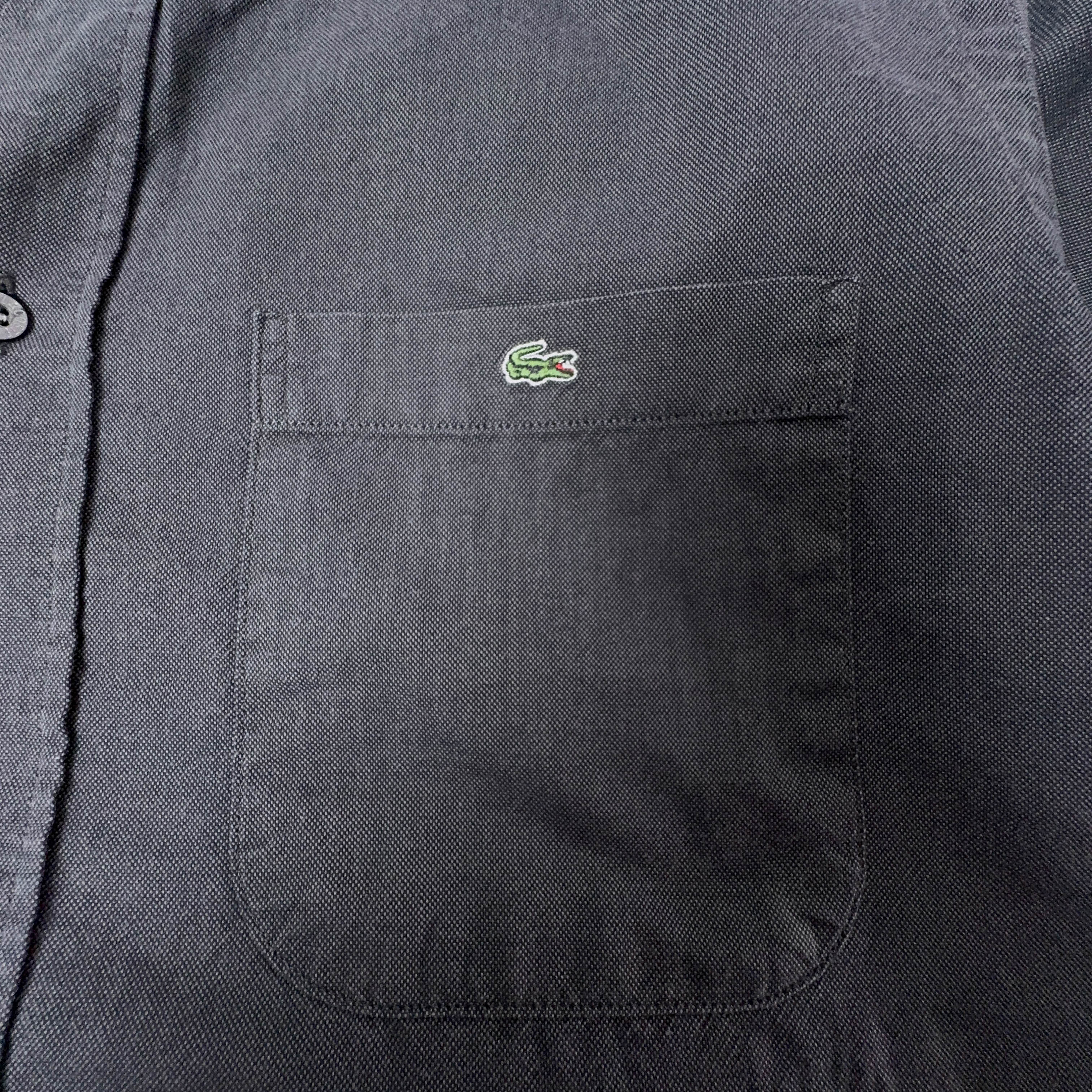Camicia Lacoste grigia scura tinta unita a manica lunga - Taglia 40 uomo