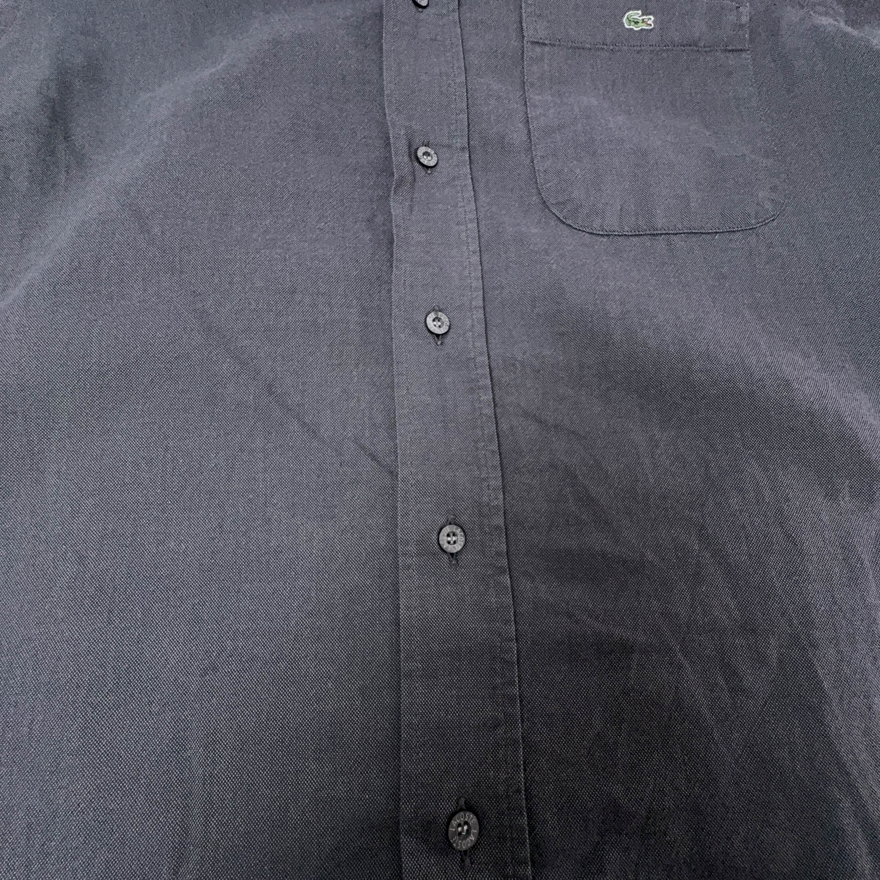 Camicia Lacoste grigia scura tinta unita a manica lunga - Taglia 40 uomo