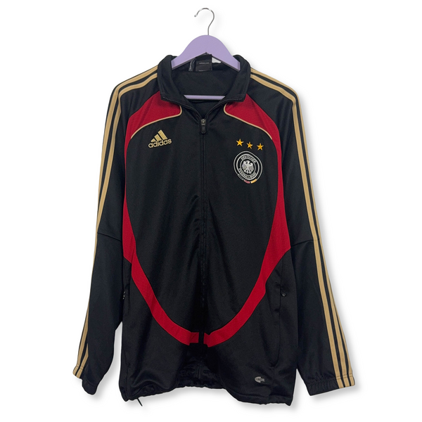 Felpa Adidas Vintage nera e rossa con zip anni 2000 - Taglia 7 186 uomo