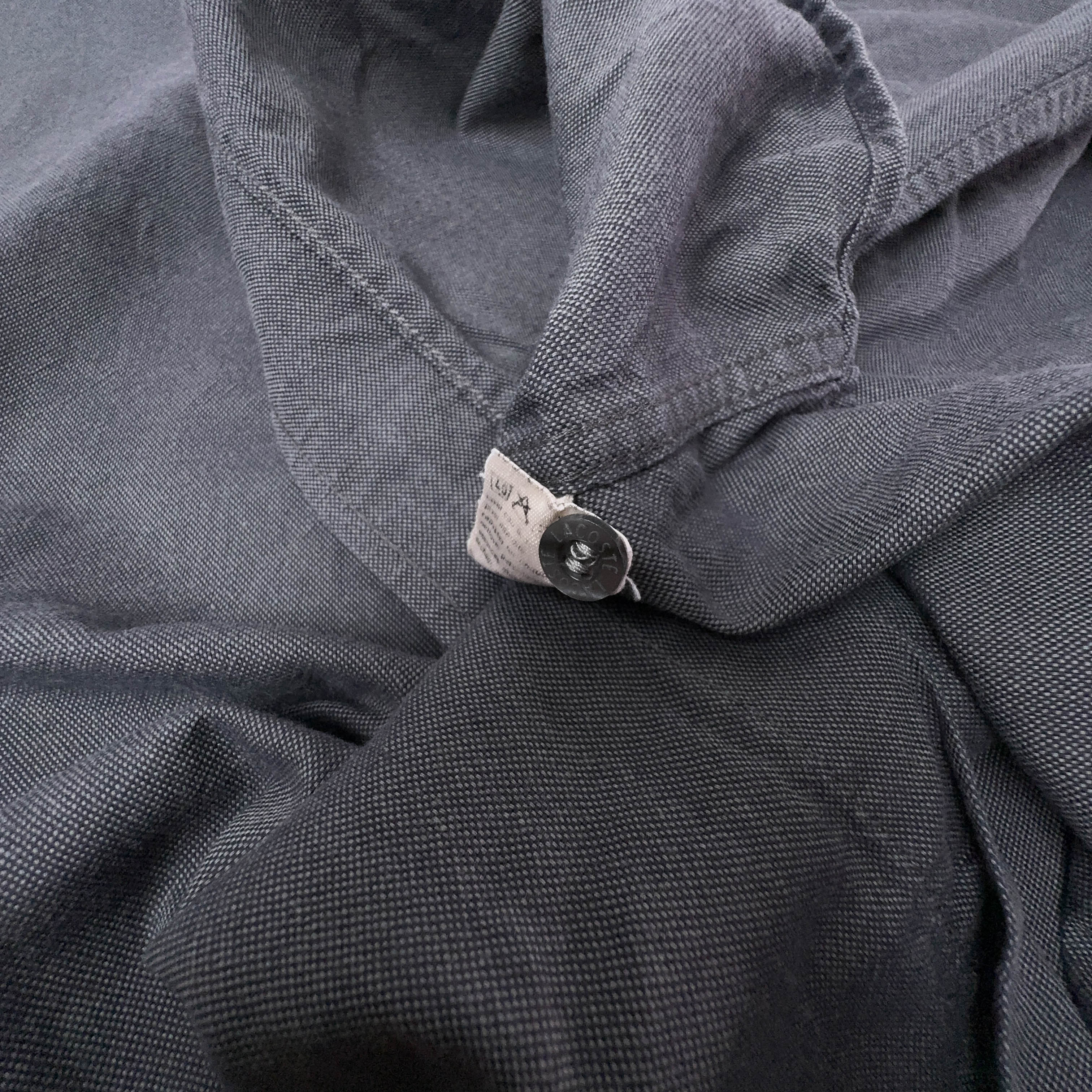 Camicia Lacoste grigia scura tinta unita a manica lunga - Taglia 40 uomo