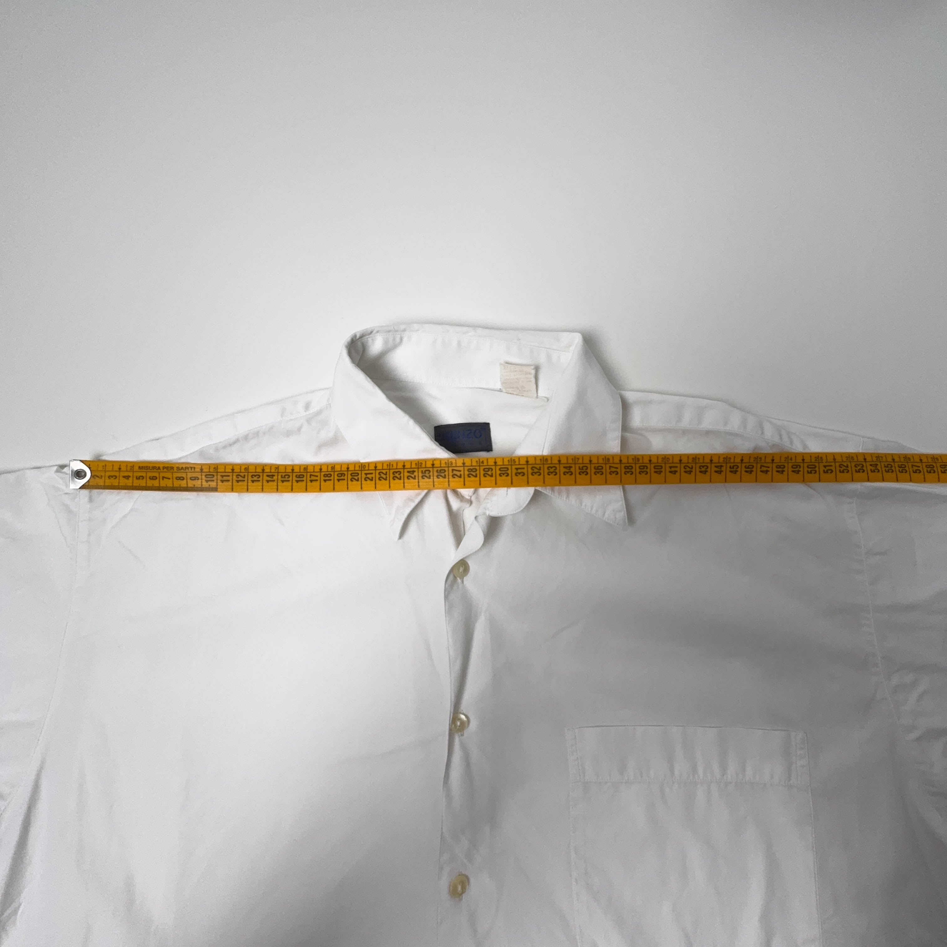 Camicia Kenzo Vintage bianca tinta unita a manica lunga - Taglia 42 uomo