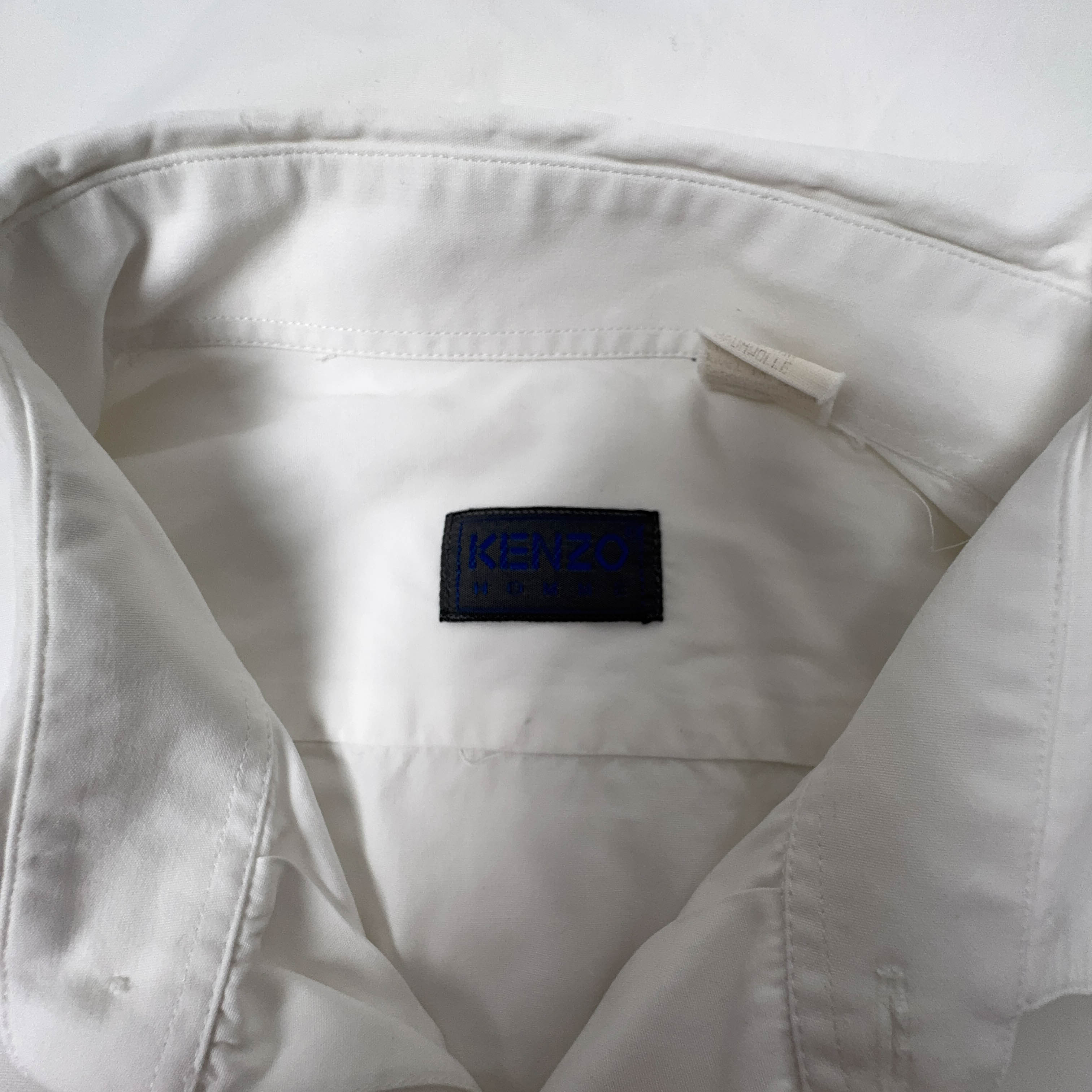 Camicia Kenzo Vintage bianca tinta unita a manica lunga - Taglia 42 uomo