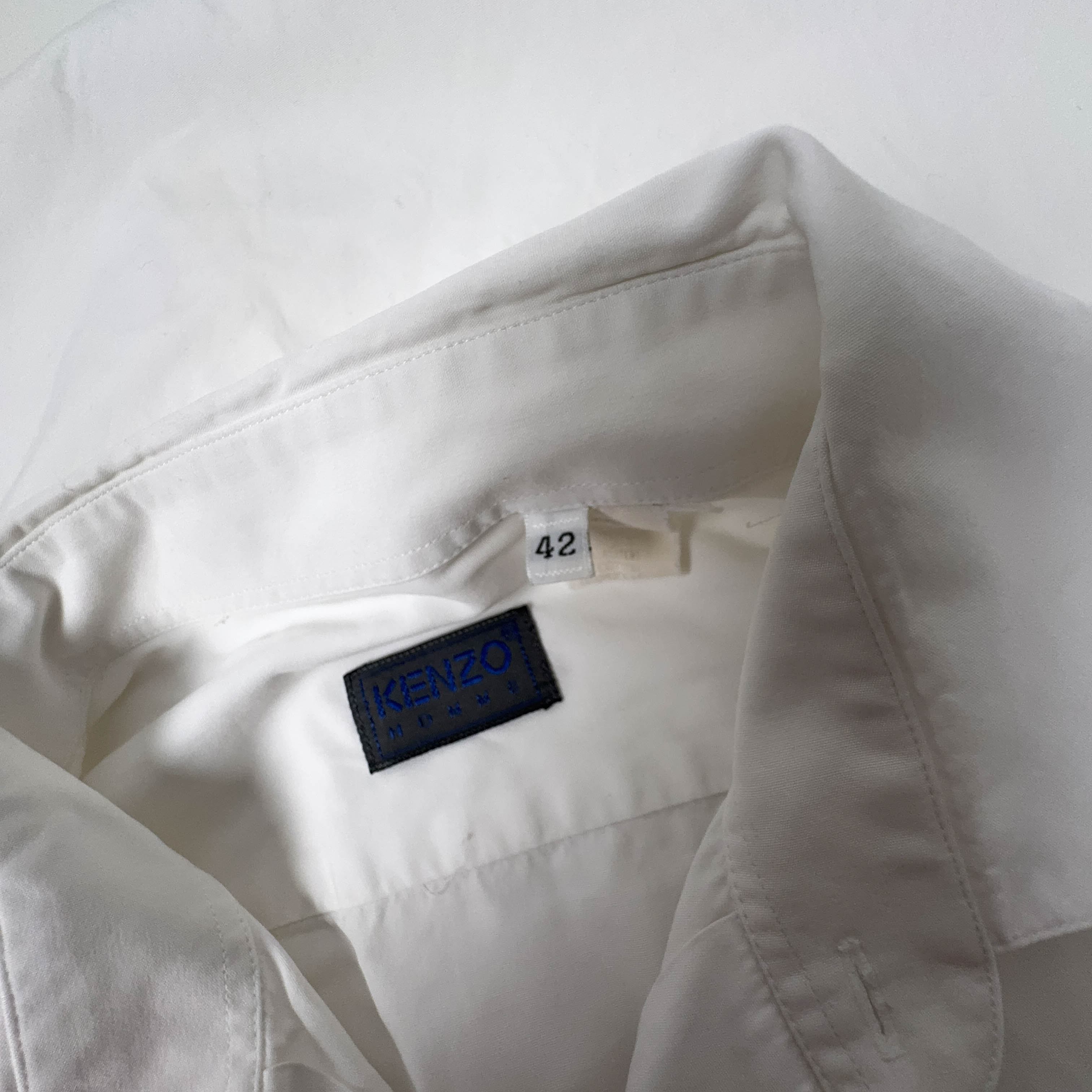 Camicia Kenzo Vintage bianca tinta unita a manica lunga - Taglia 42 uomo