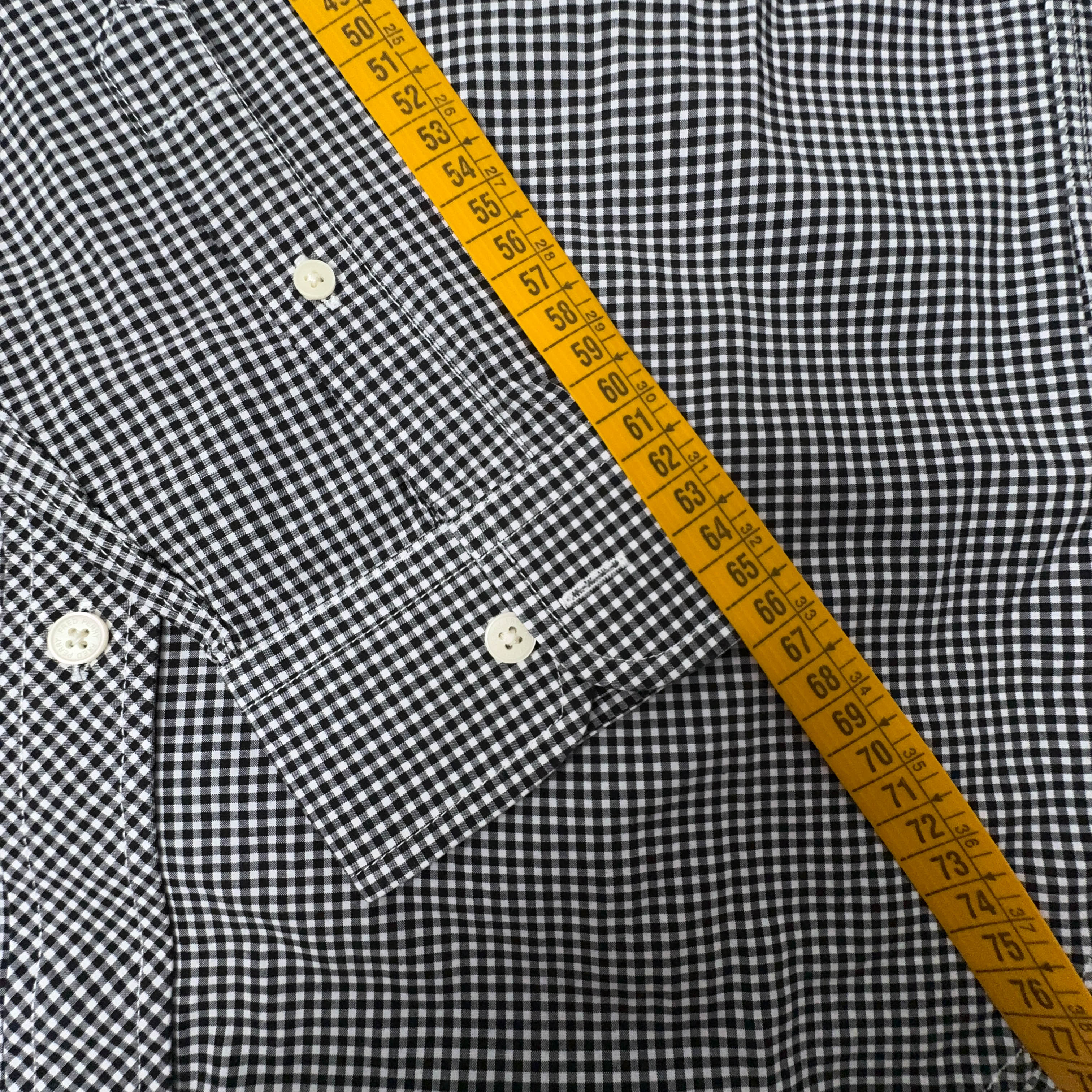 Camicia Fred Perry a quadri grigia scura e bianca a manica lunga - Taglia S uomo
