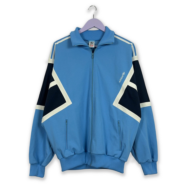 Felpa Adidas Vintage blu con zip anni 80 - Taglia L/XL uomo