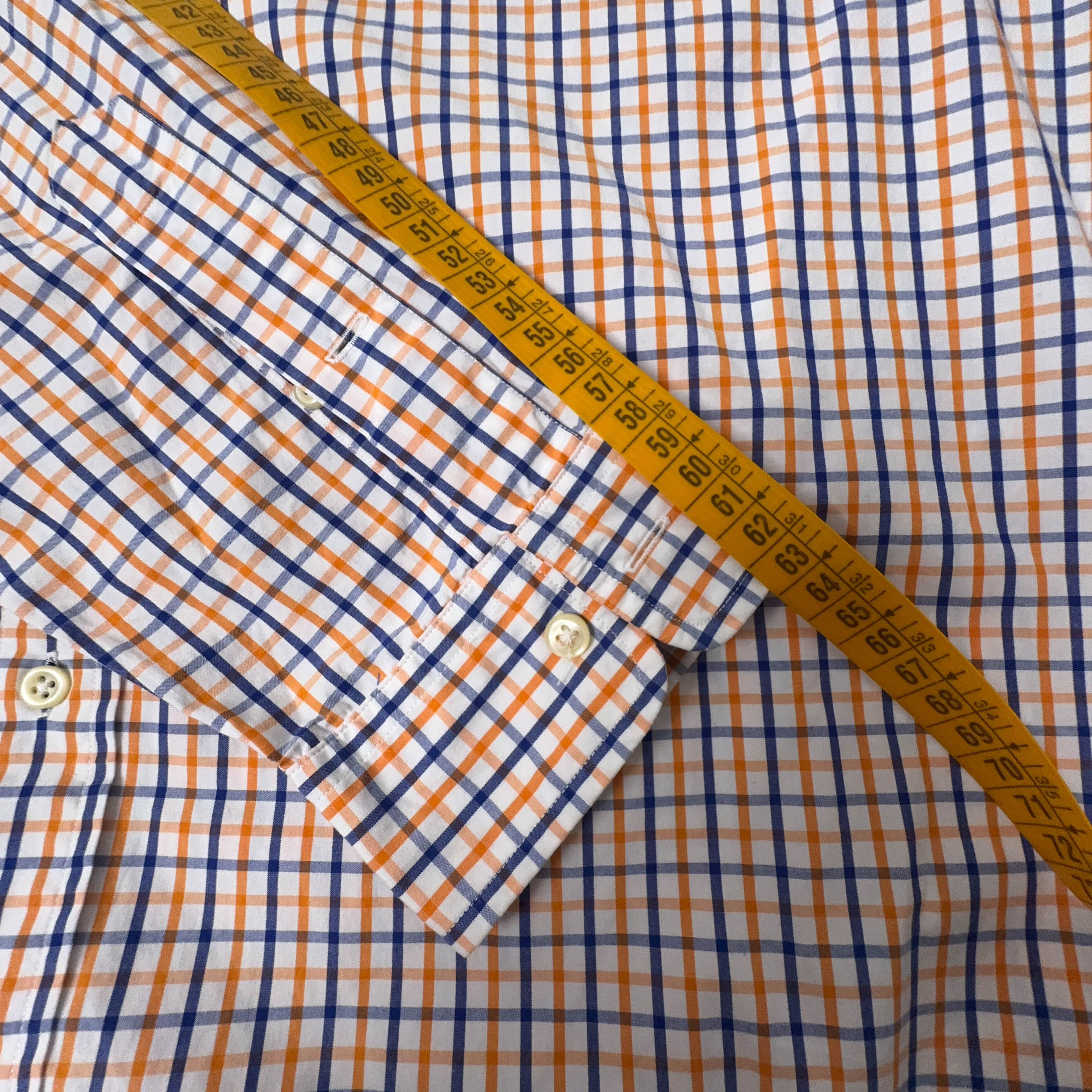 Camicia Ralph Lauren a quadri arancione e blu a manica lunga - Taglia M/L uomo