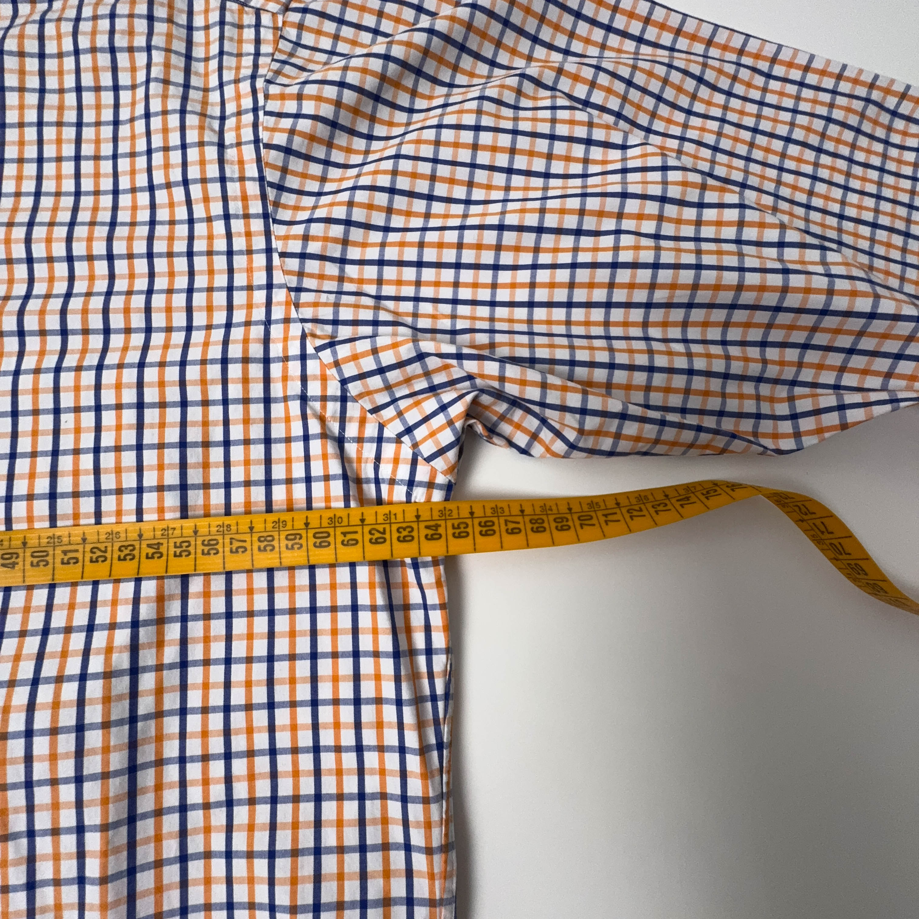 Camicia Ralph Lauren a quadri arancione e blu a manica lunga - Taglia M/L uomo