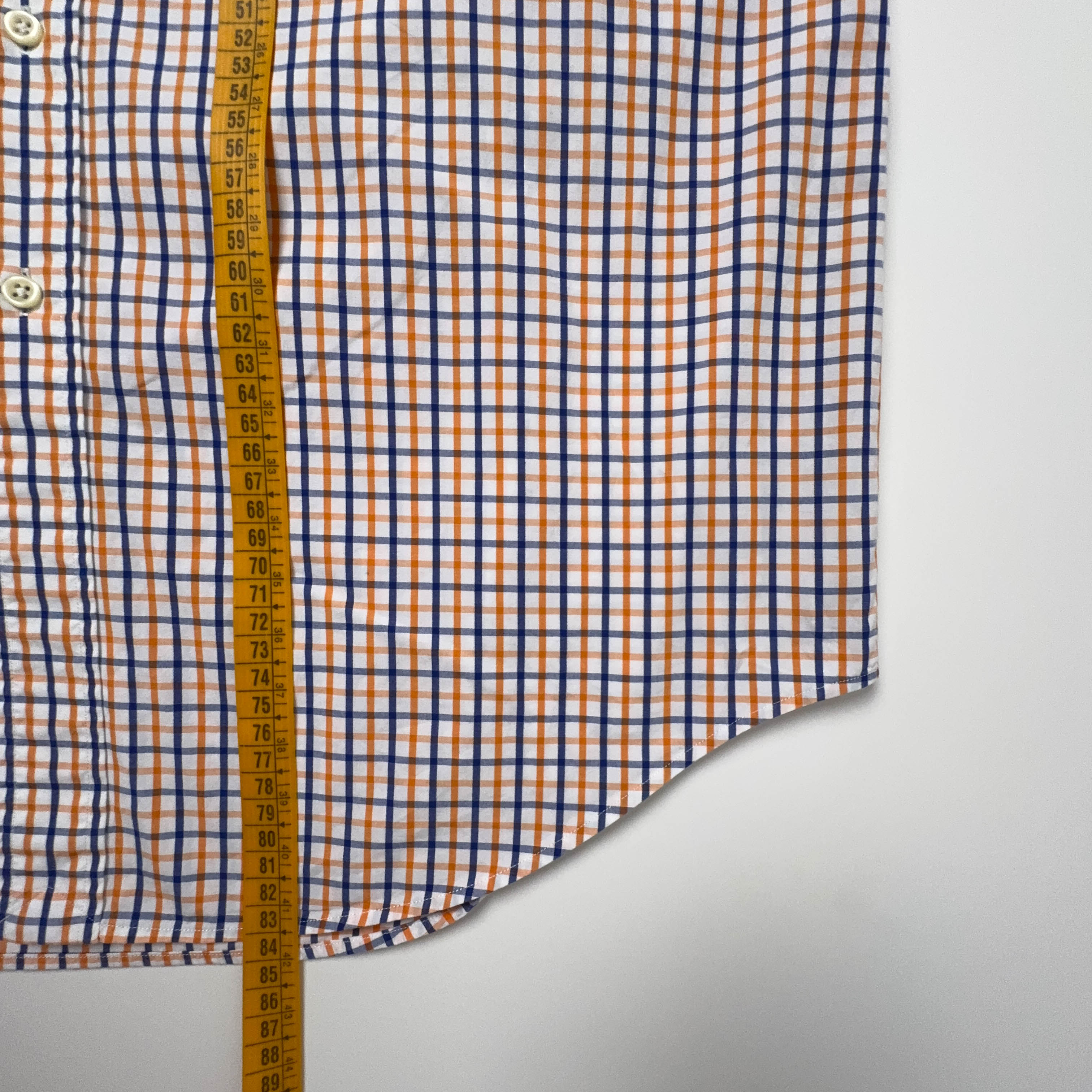 Camicia Ralph Lauren a quadri arancione e blu a manica lunga - Taglia M/L uomo