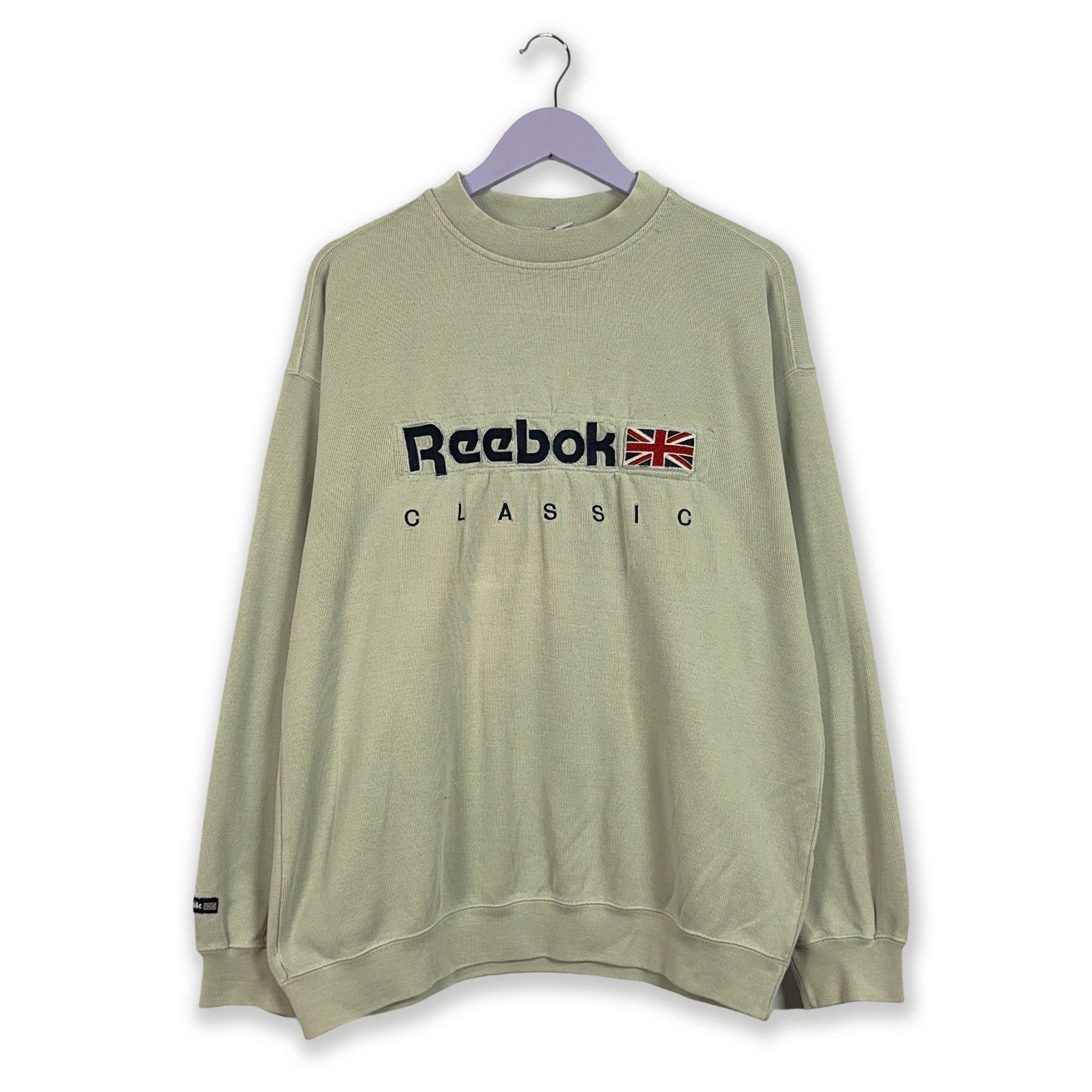 Felpa Reebok Vintage a girocollo grigia anni 90 - Taglia L/XL uomo