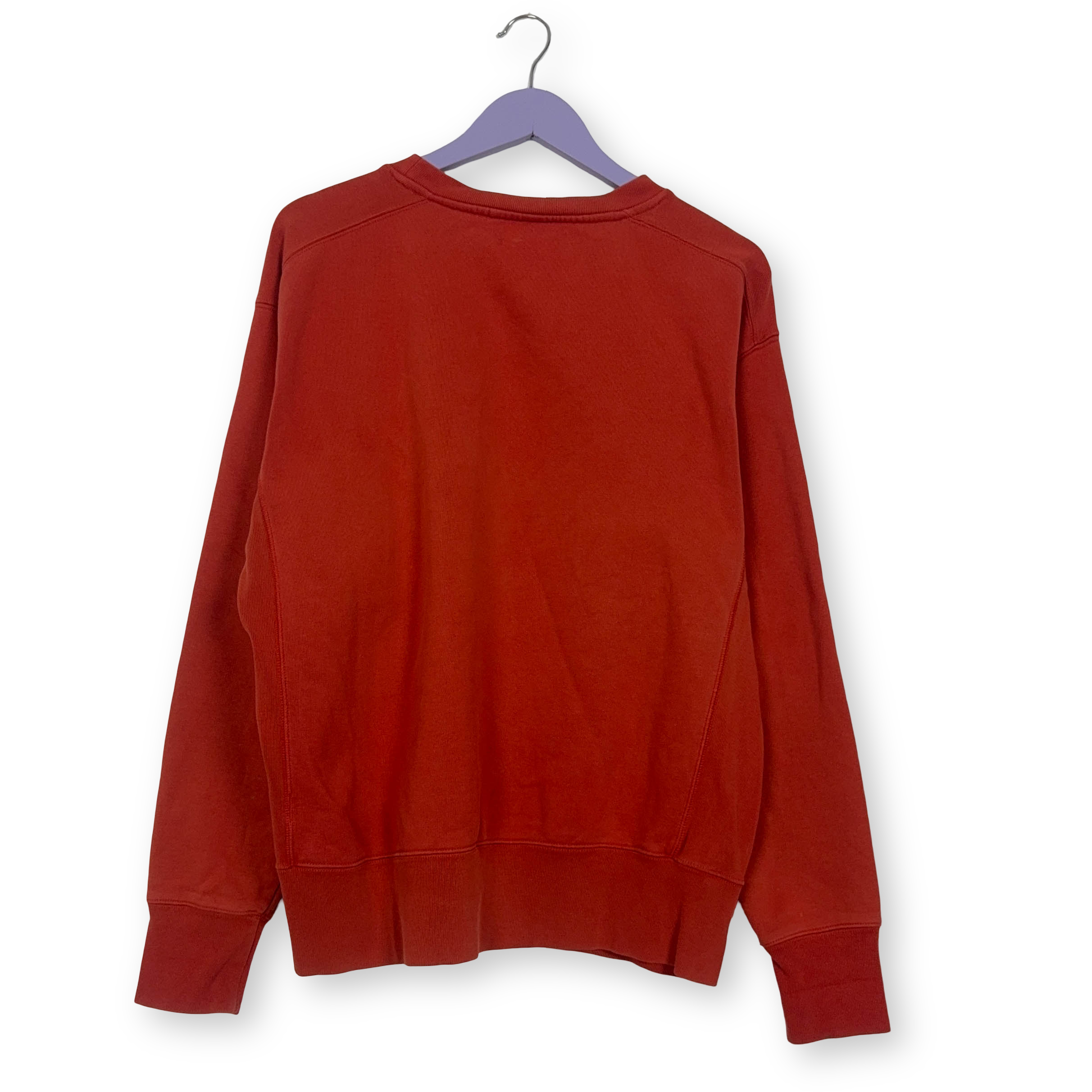 Felpa Napapijri Vintage arancione a girocollo logo ricamato anni 90 00 - Taglia XL uomo