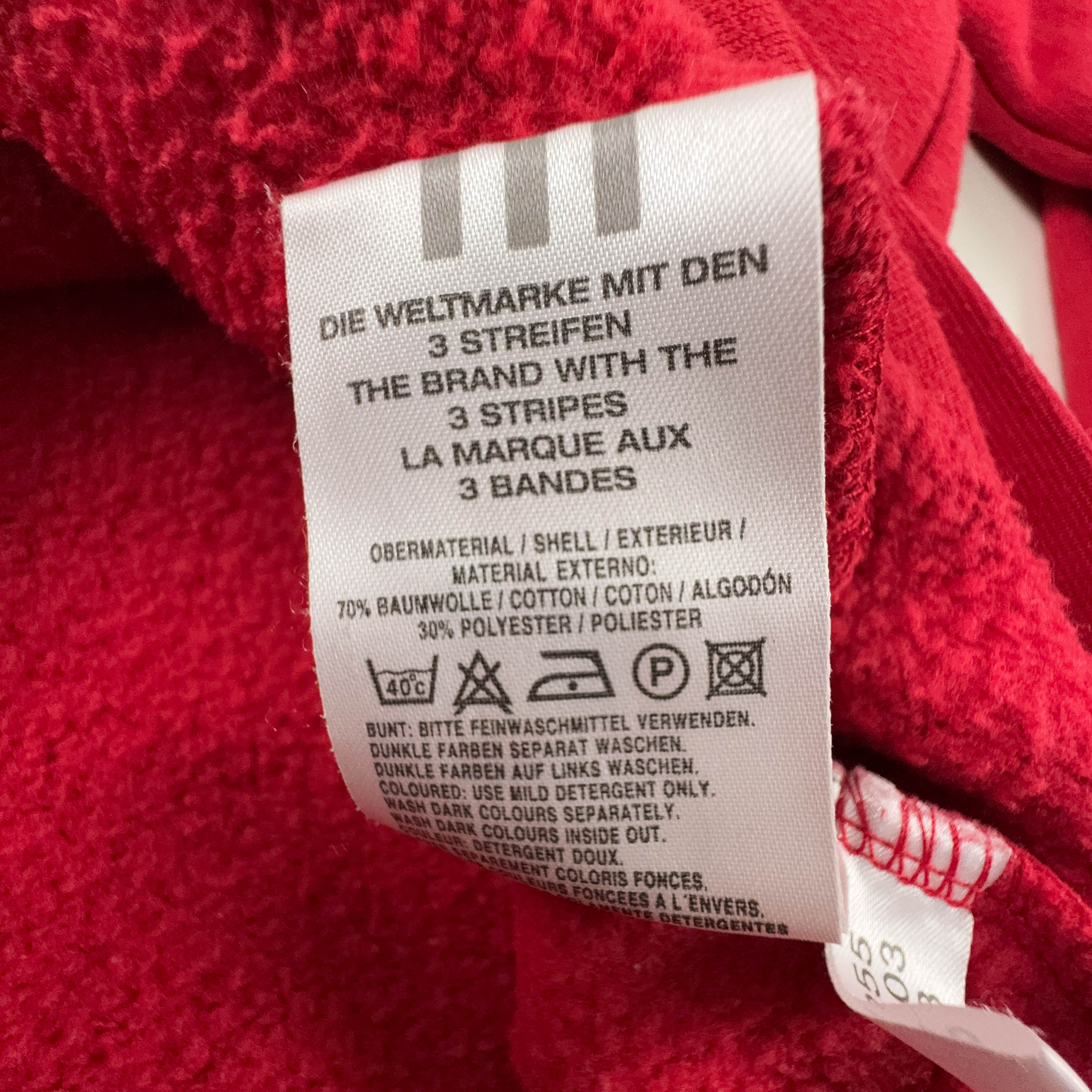 Felpa Adidas Vintage rossa e grigia con zip anni 2000 - Taglia S/M uomo