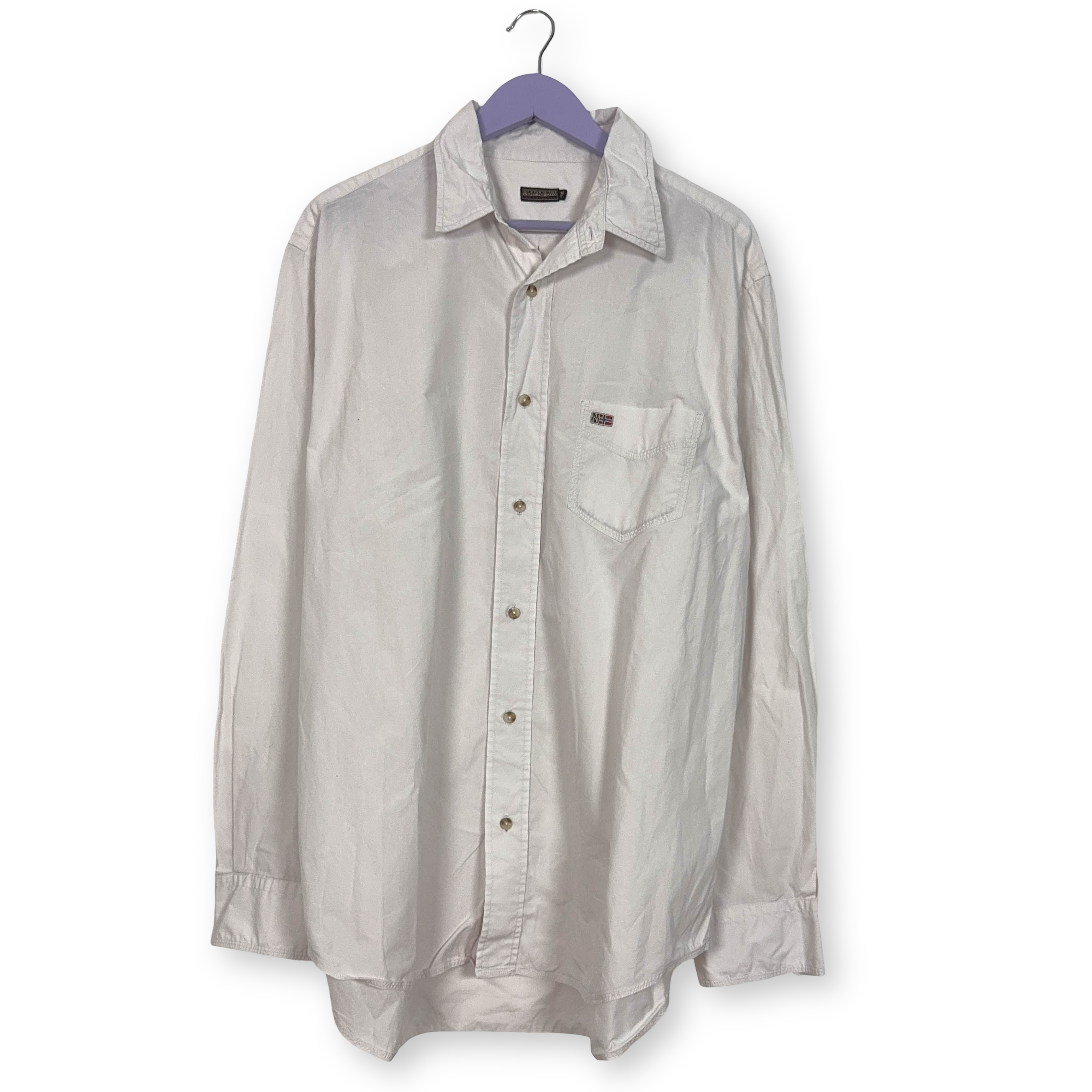Camicia Napapijri Vintage bianca tinta unita manica lunga - Taglia XXXL uomo