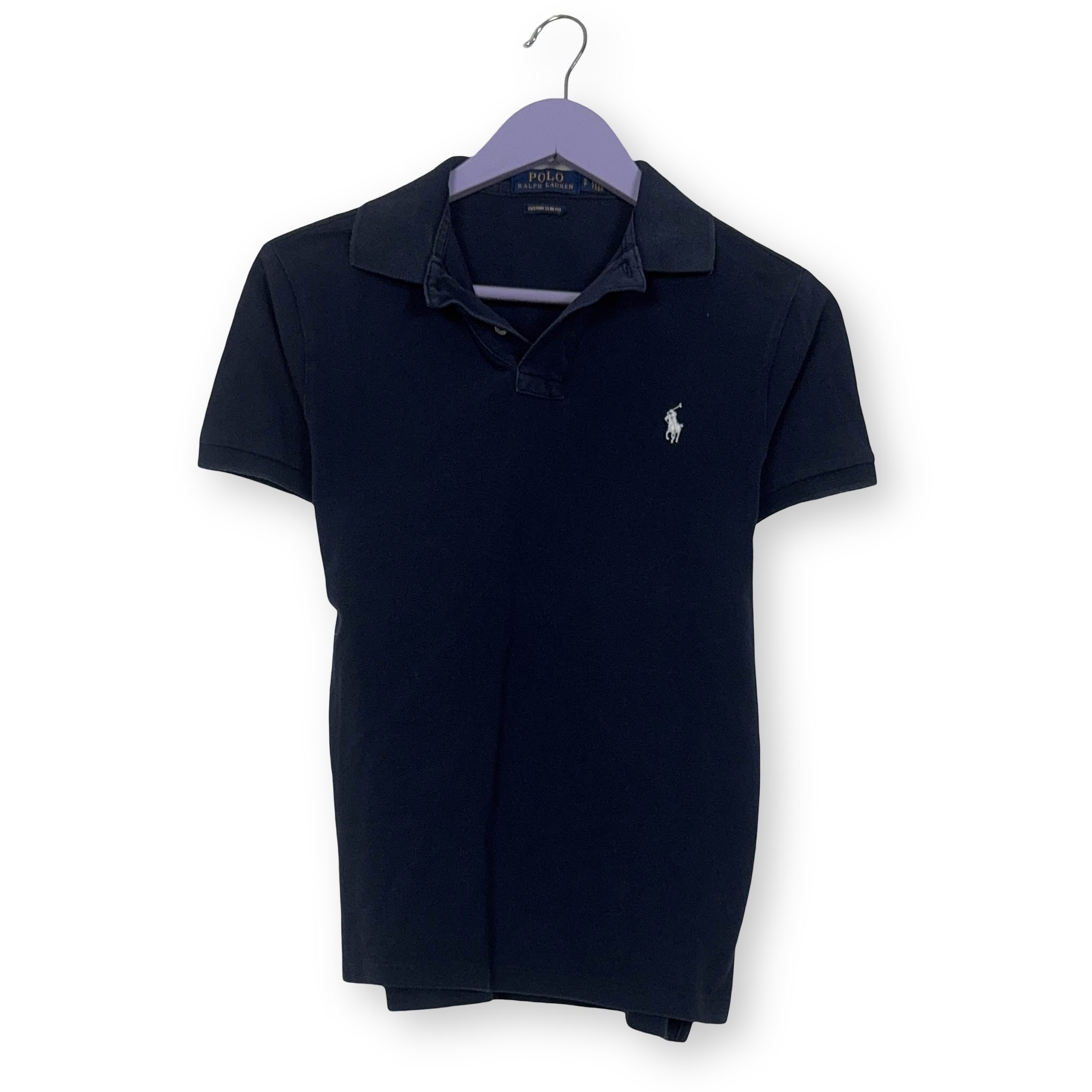 Polo Ralph Lauren blu scura tinta unita in cotone - Taglia XS/S uomo