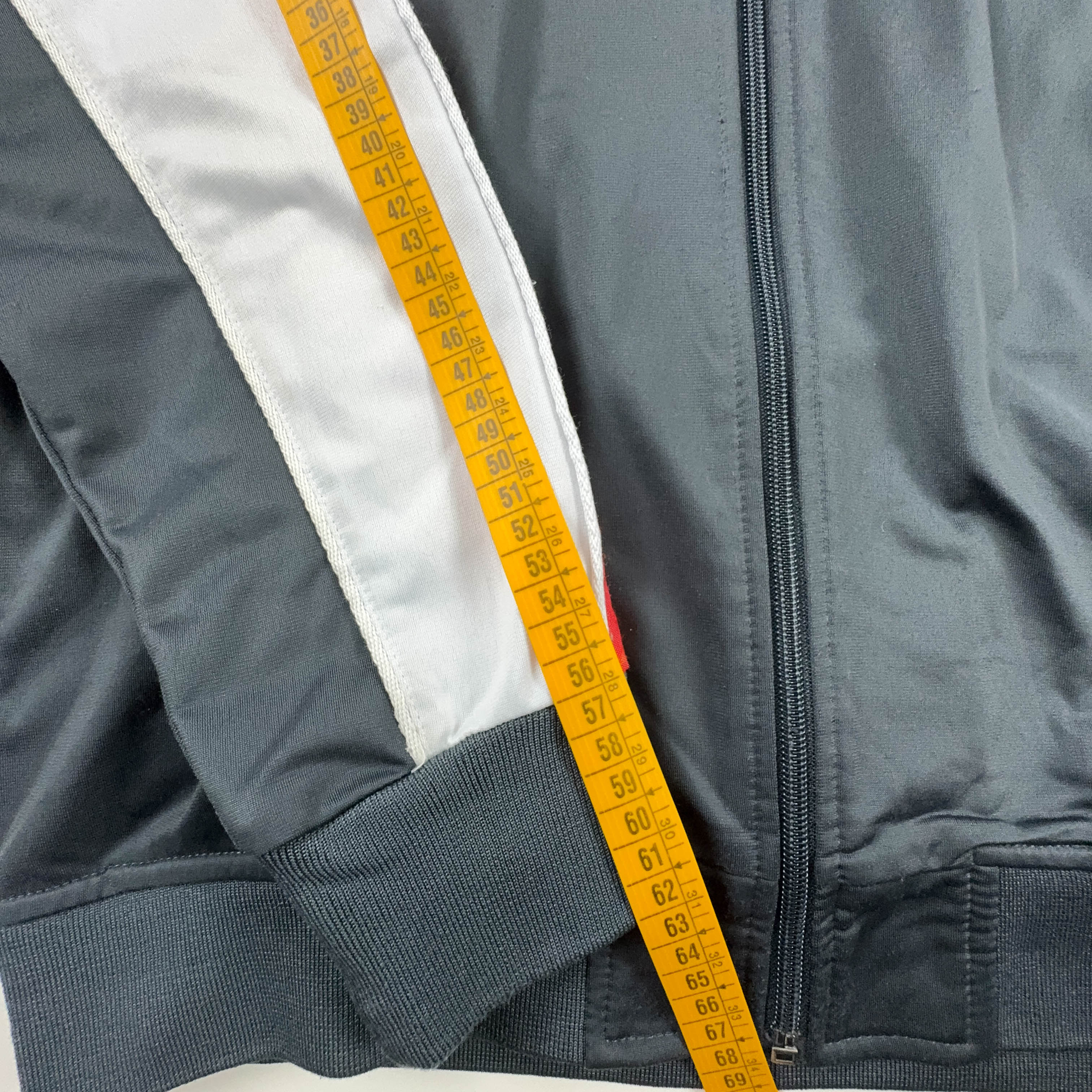 Felpa Kappa Vintage grigia e rossa con zip anni 2000 - Taglia L uomo