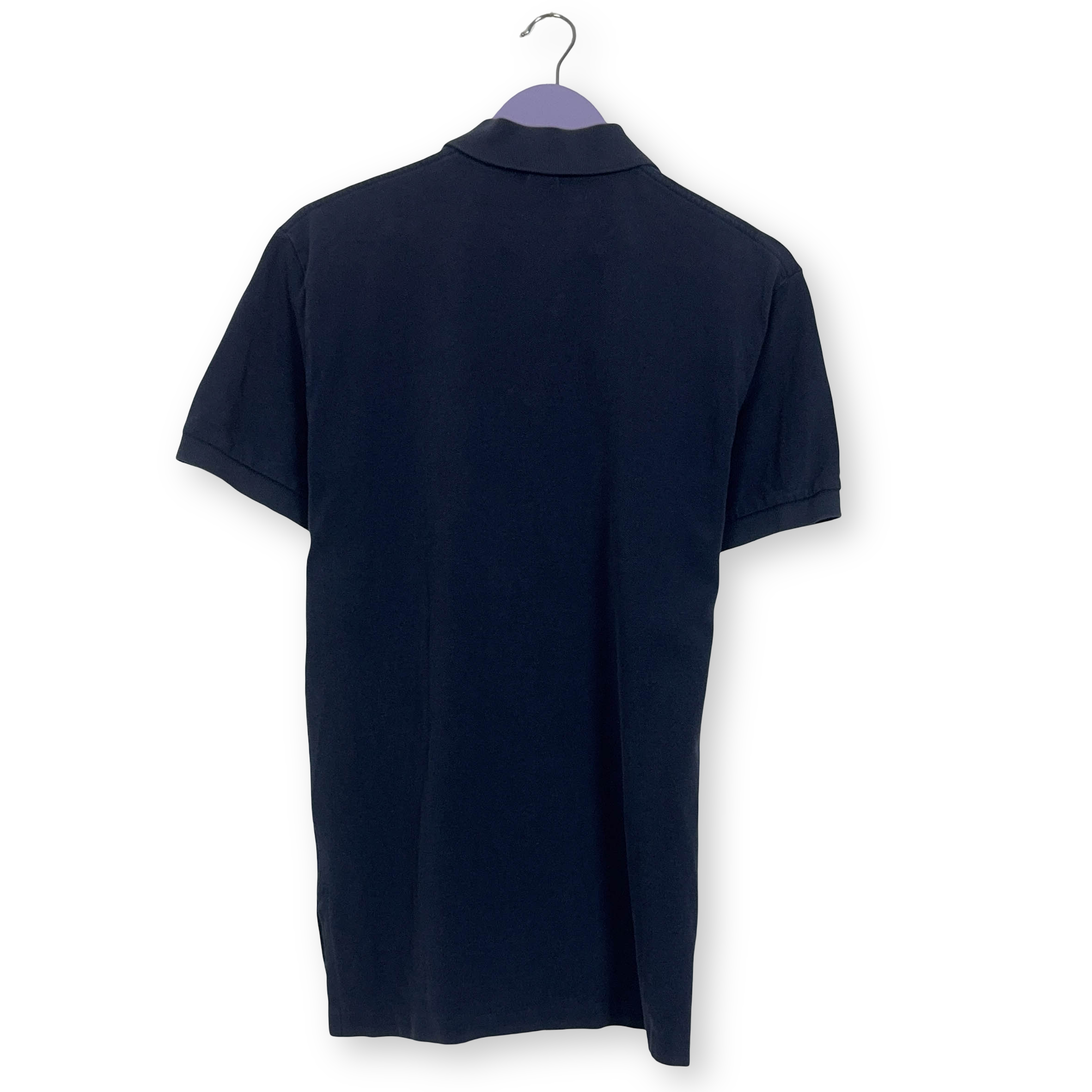 Polo Ralph Lauren blu scura tinta unita in cotone manica corta - Taglia S/M uomo