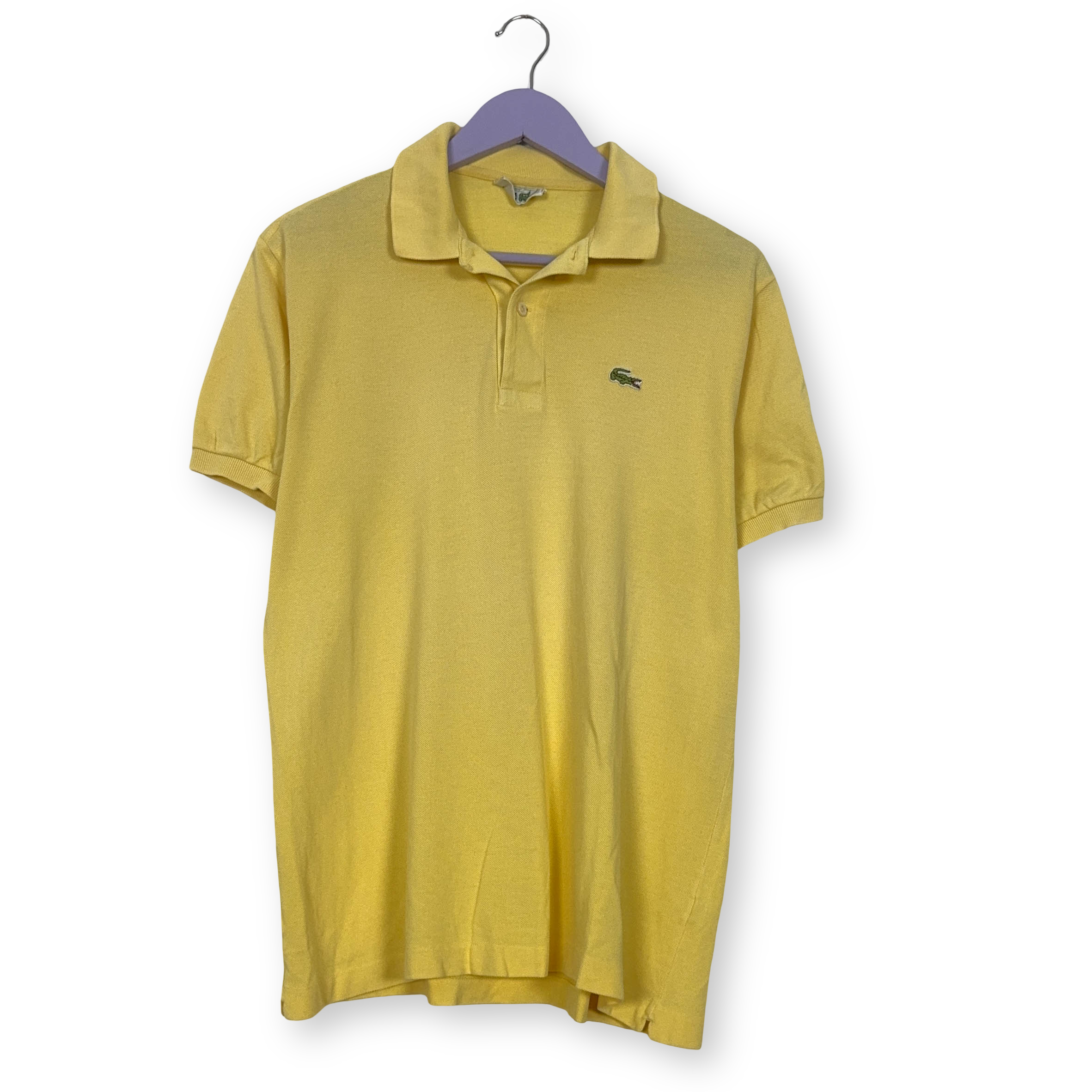 Polo Lacoste gialla tinta unita in cotone anni 90 - Taglia 6 uomo