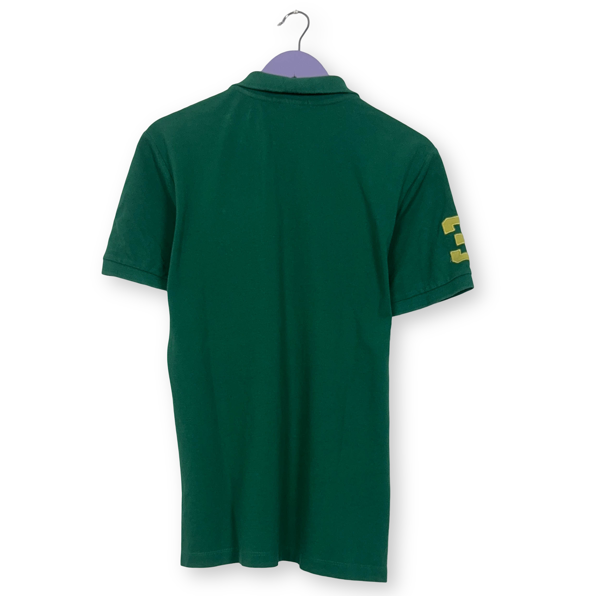 Polo Ralph Lauren verde tinta unita in cotone manica corta - Taglia L uomo