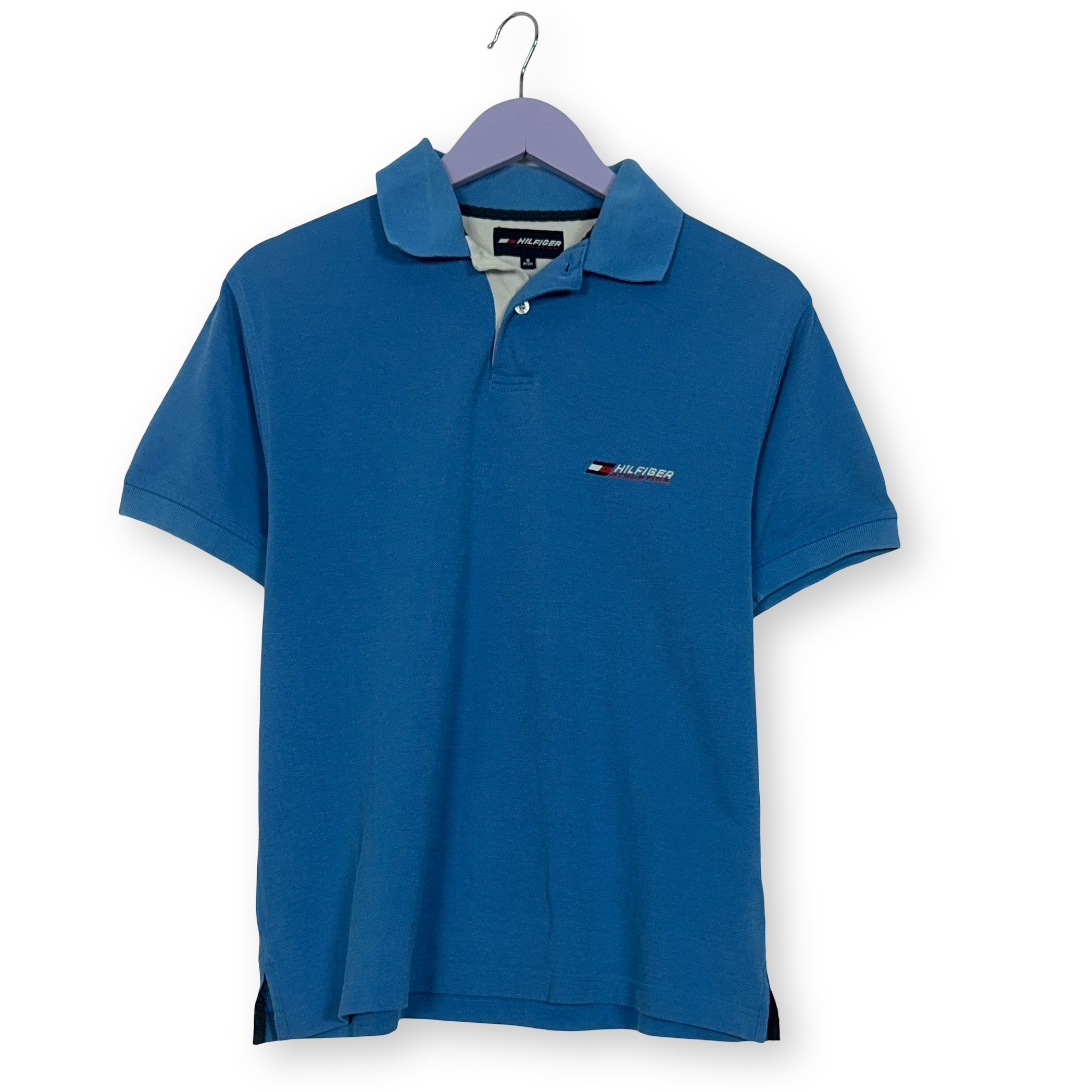 Polo Tommy Hilfiger Athletics Vintage azzurra in cotone anni 00 - Taglia S uomo