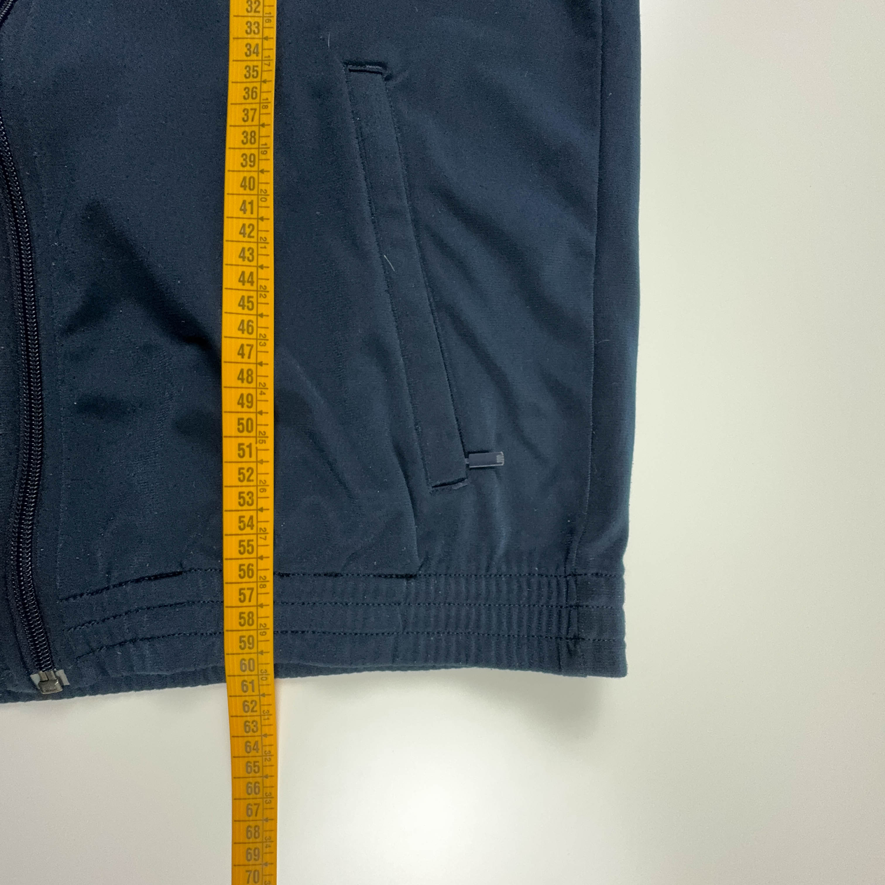 Felpa Adidas Vintage blu scuro e rosso con zip anni 2000 - Taglia S uomo