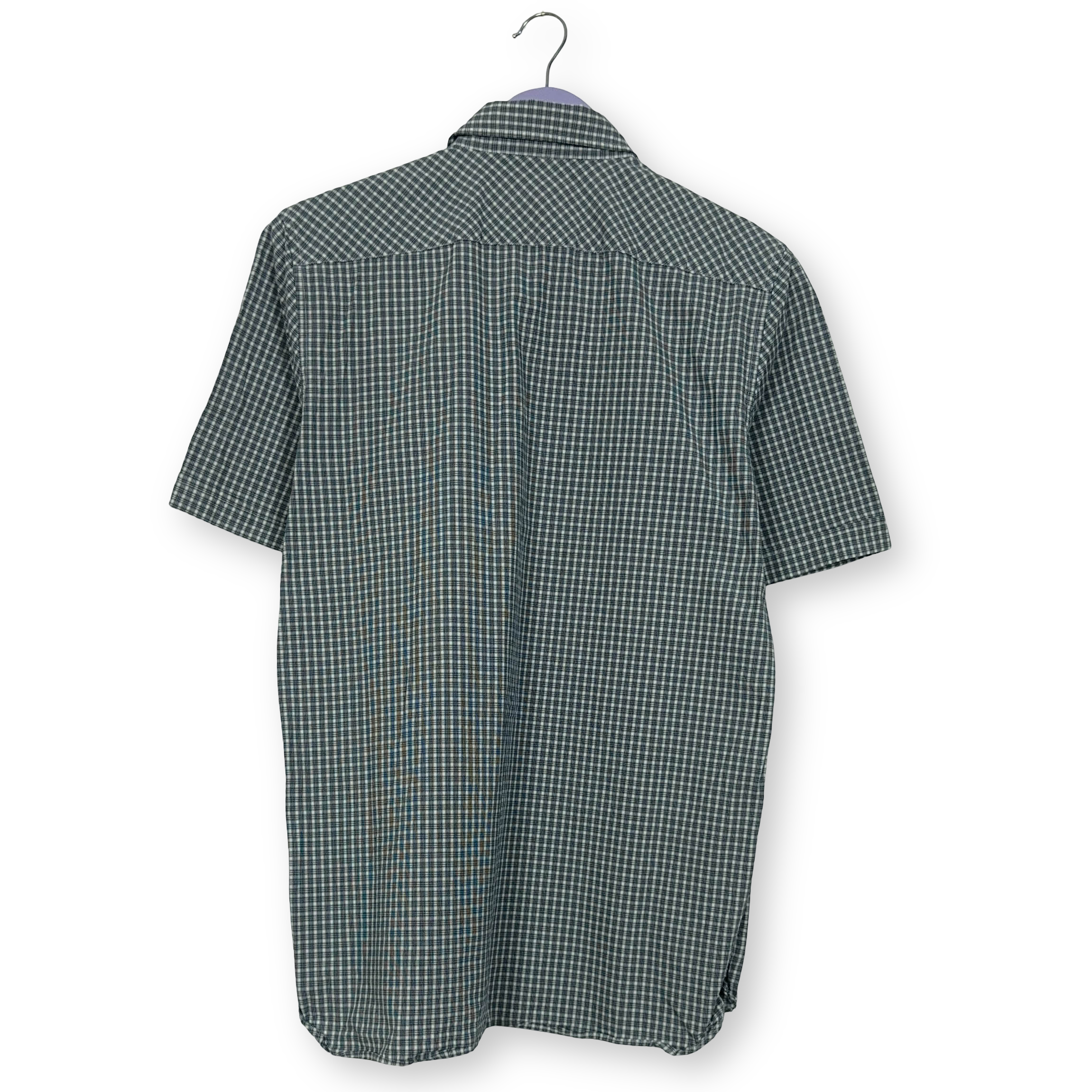 Camicia Lacoste bianca e nera a quadri in cotone slim fit - Taglia 41 uomo