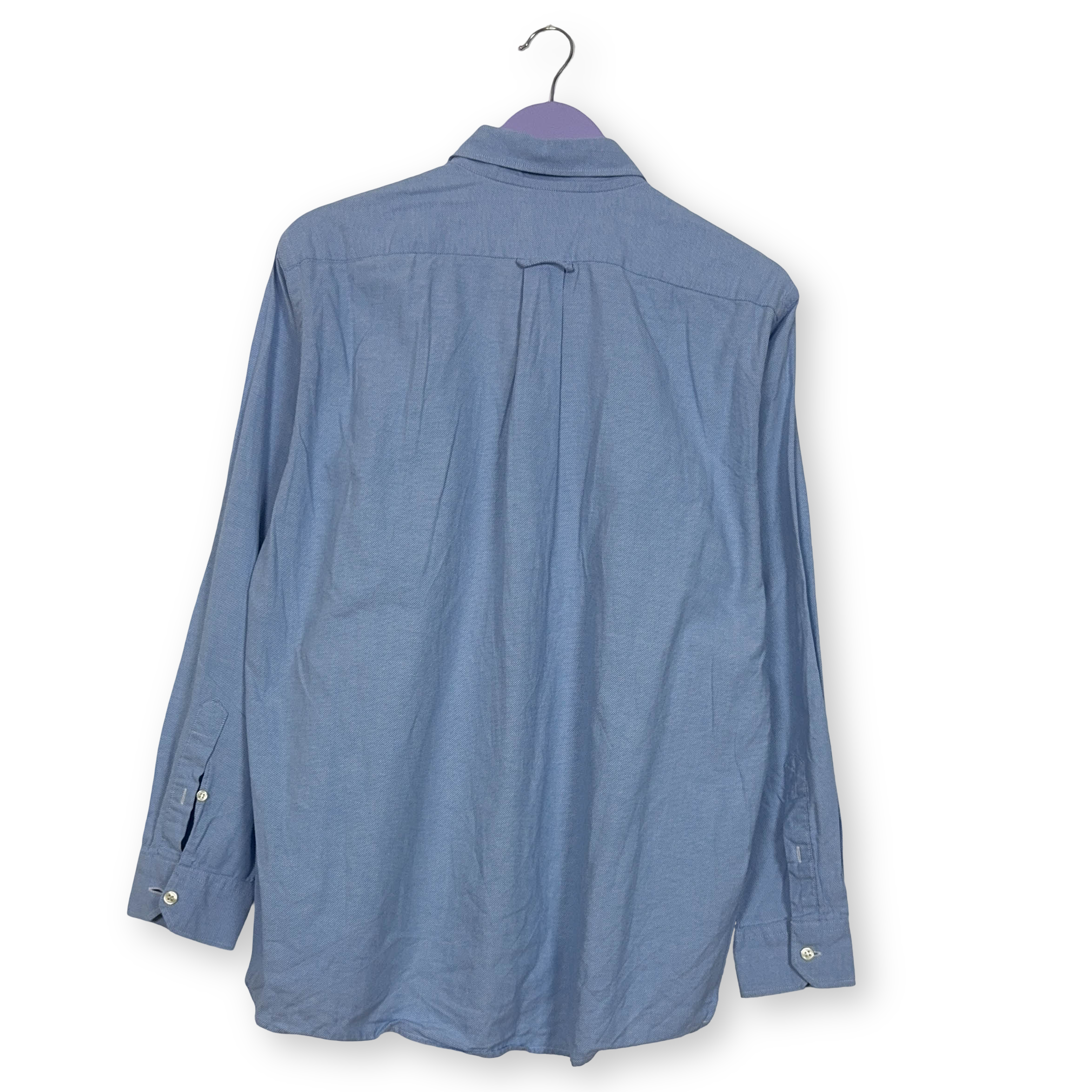Camicia Lacoste azzurra a tinta unita manica lunga - Taglia M uomo