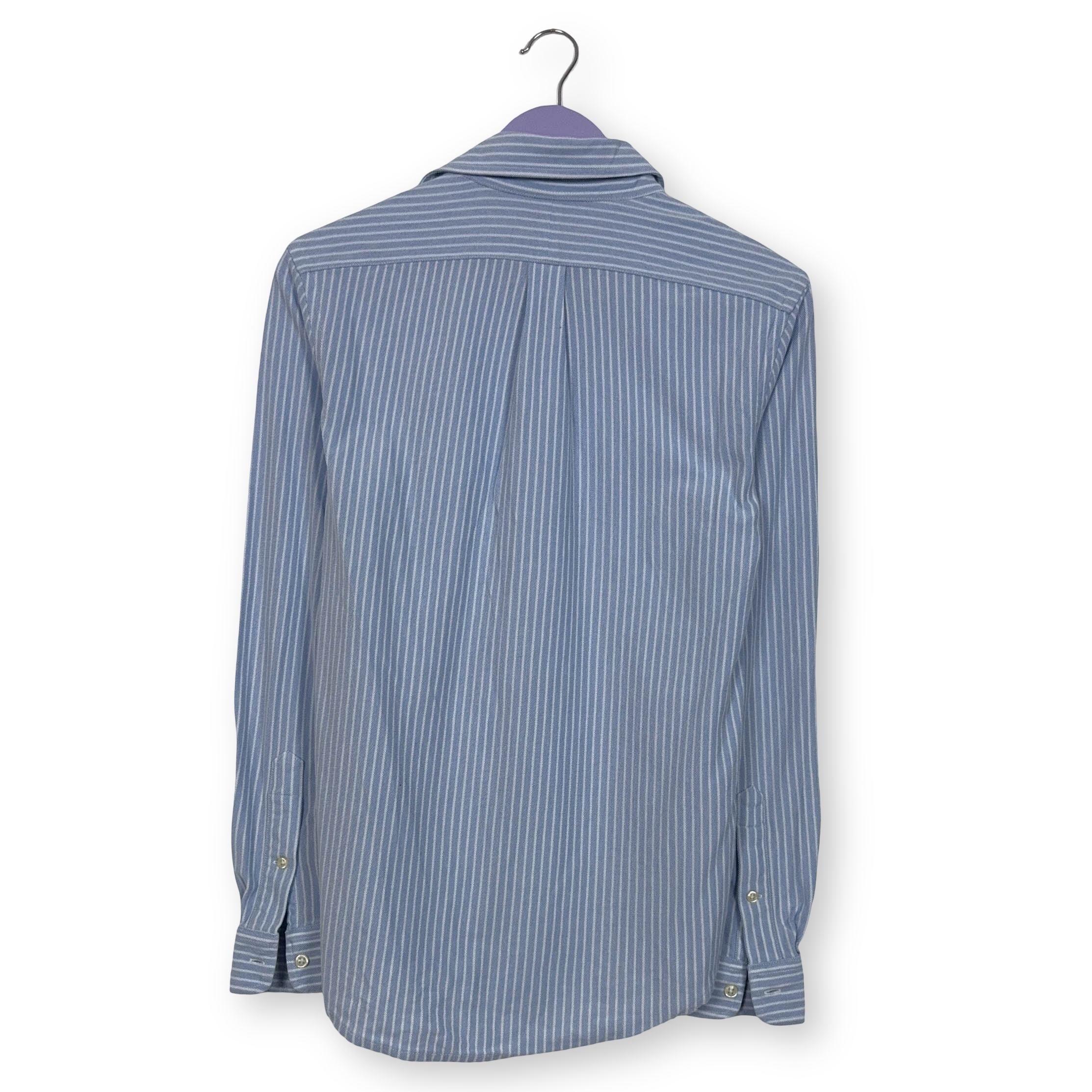 Camicia Ralph Lauren azzurra e bianca a righe in cotone manica lunga - Taglia S uomo