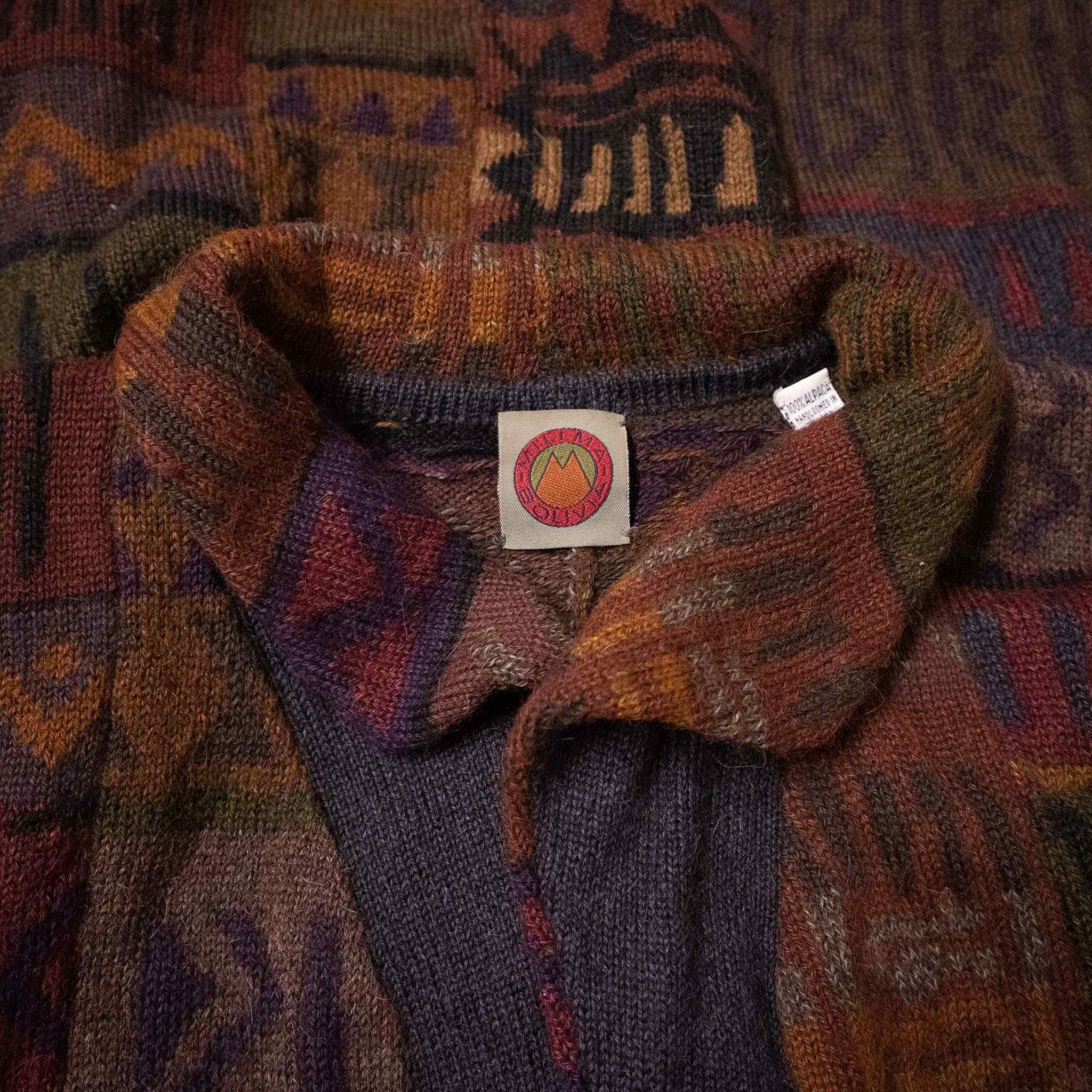 Cardigan Vintage 100% Alpaca Made in Bolivia - Taglia S