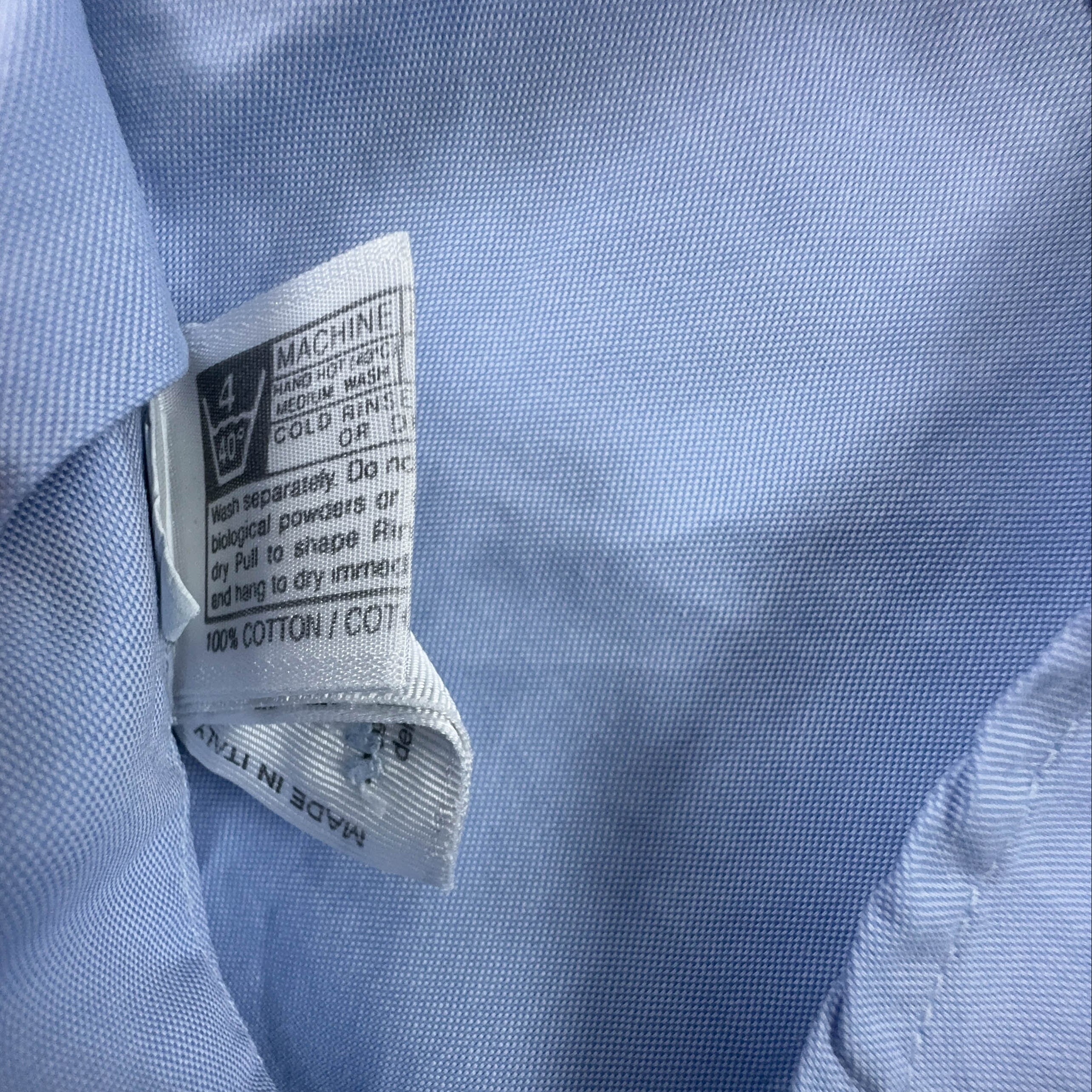 Camicia Fred Perry azzurra a tinta unita in cotone manica lunga slim fit - Taglia XL uomo