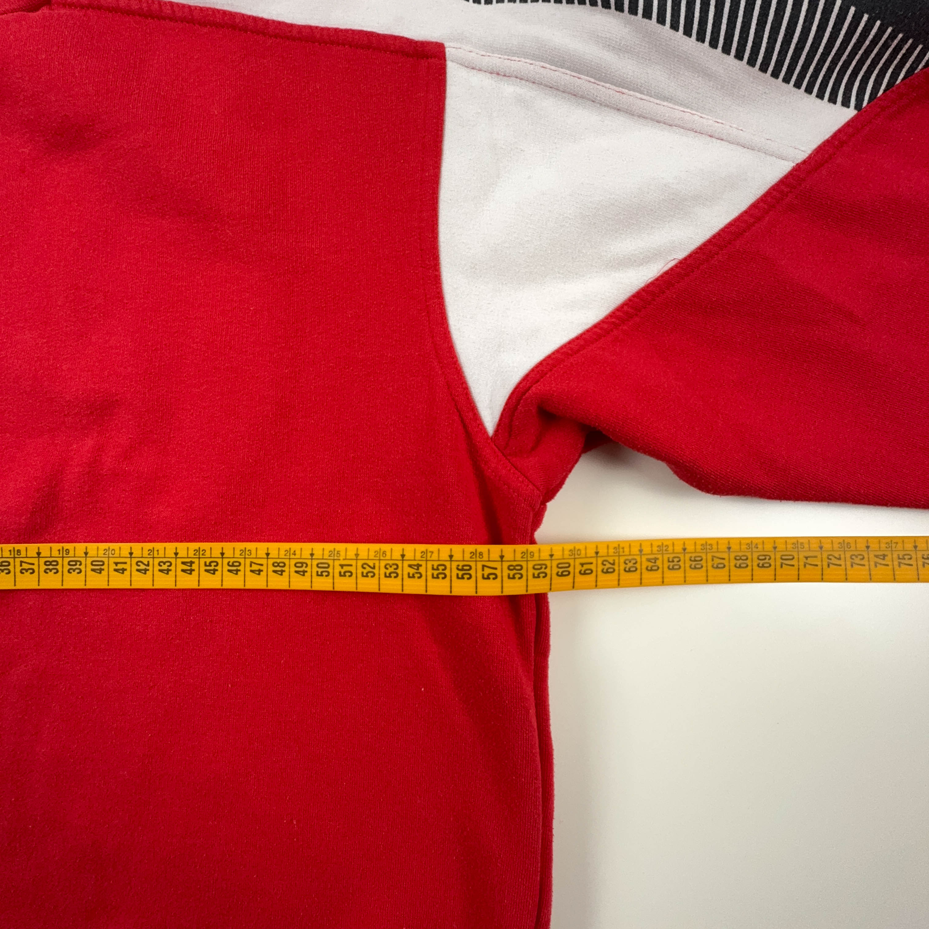 Felpa Lotto Vintage rossa e grigia a girocollo in cotone anni 90 - Taglia 50 uomo