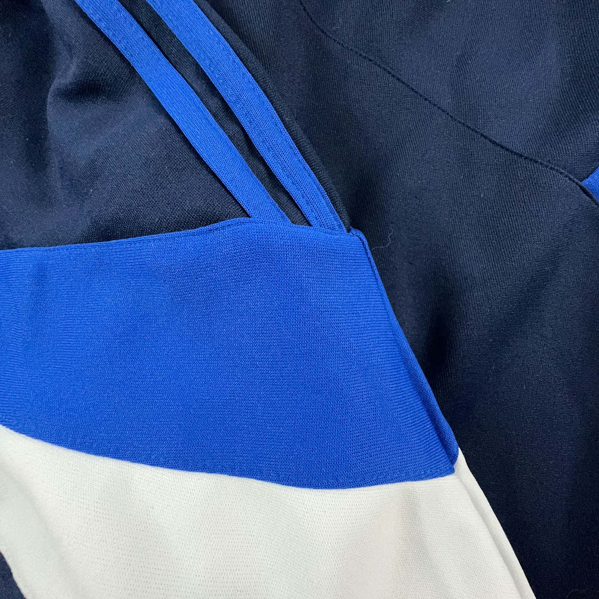 Felpa Adidas Vintage blu scuro con zip anni 80 - Taglia M uomo