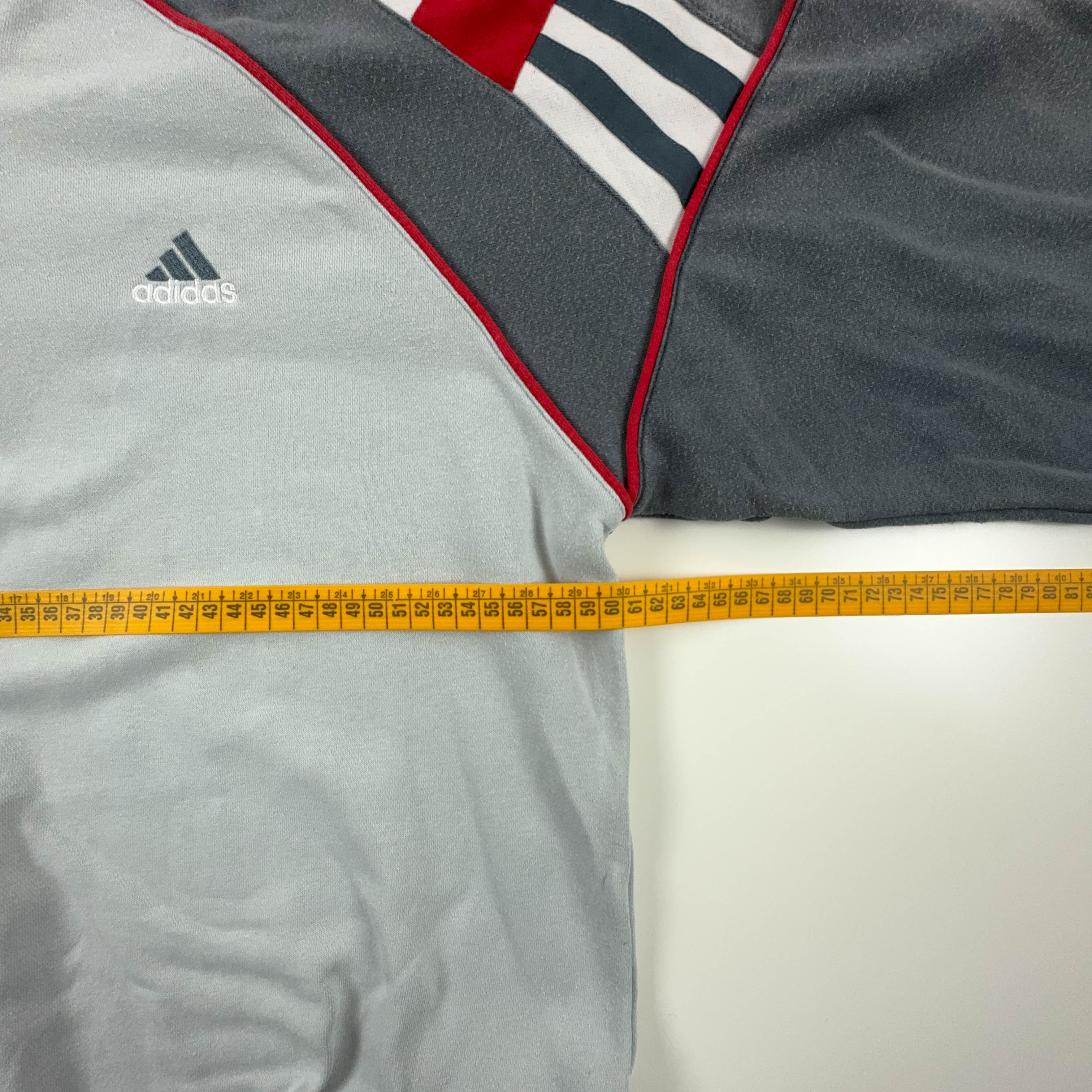 Felpa Adidas Vintage grigia quarter zip anni 2000 - Taglia XL uomo