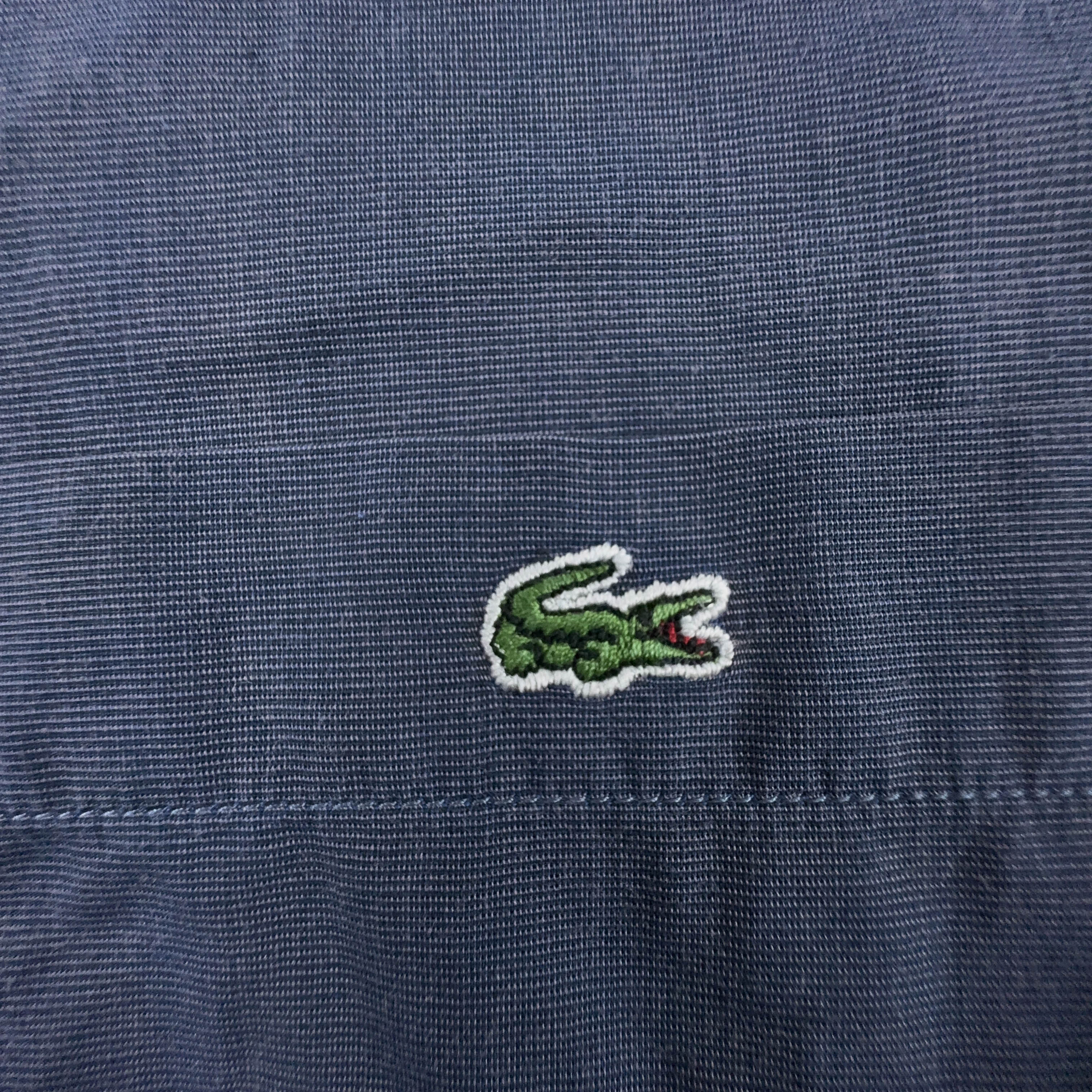 Camicia Lacoste blu a tinta unita manica lunga - Taglia 42 uomo