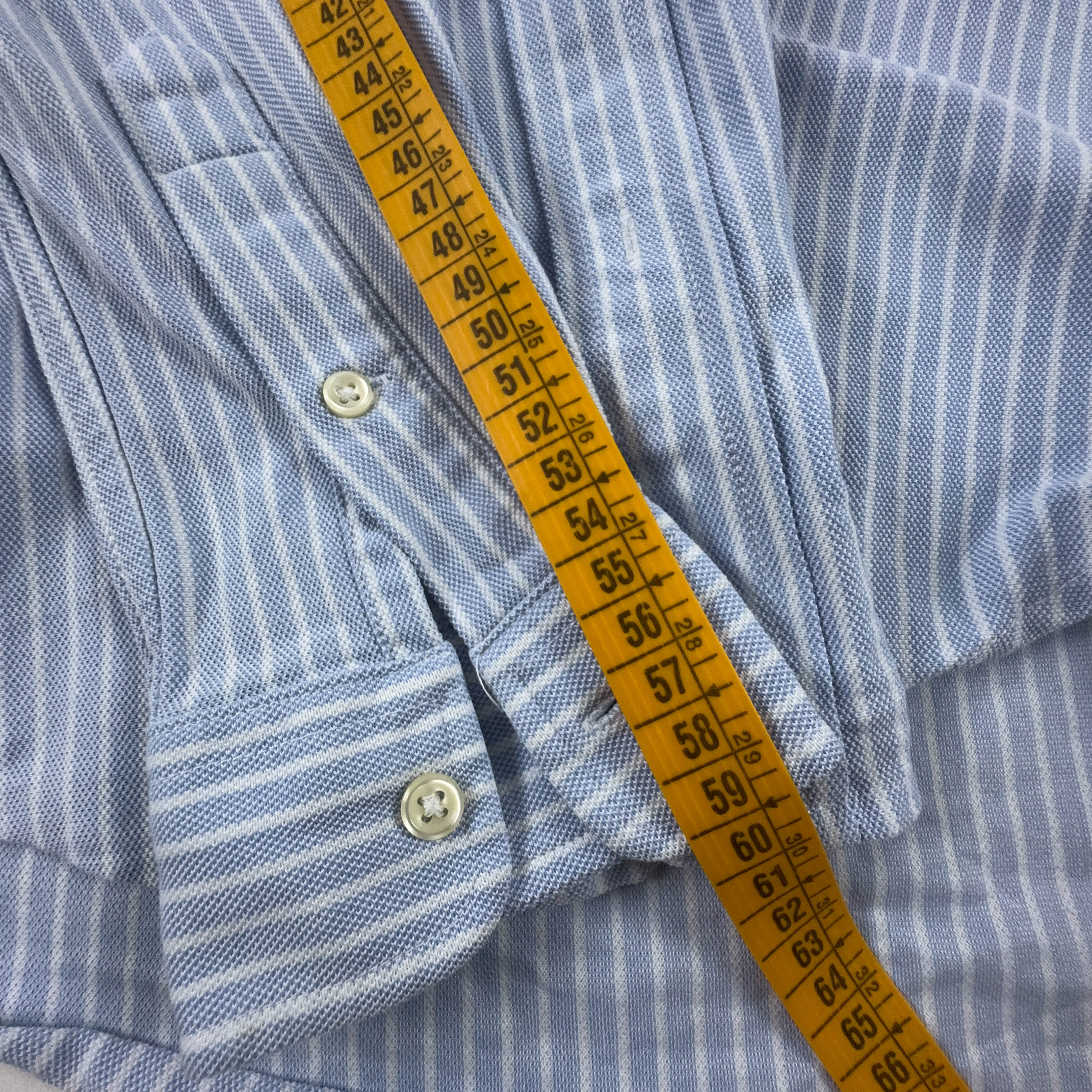 Camicia Ralph Lauren azzurra e bianca a righe in cotone manica lunga - Taglia S uomo