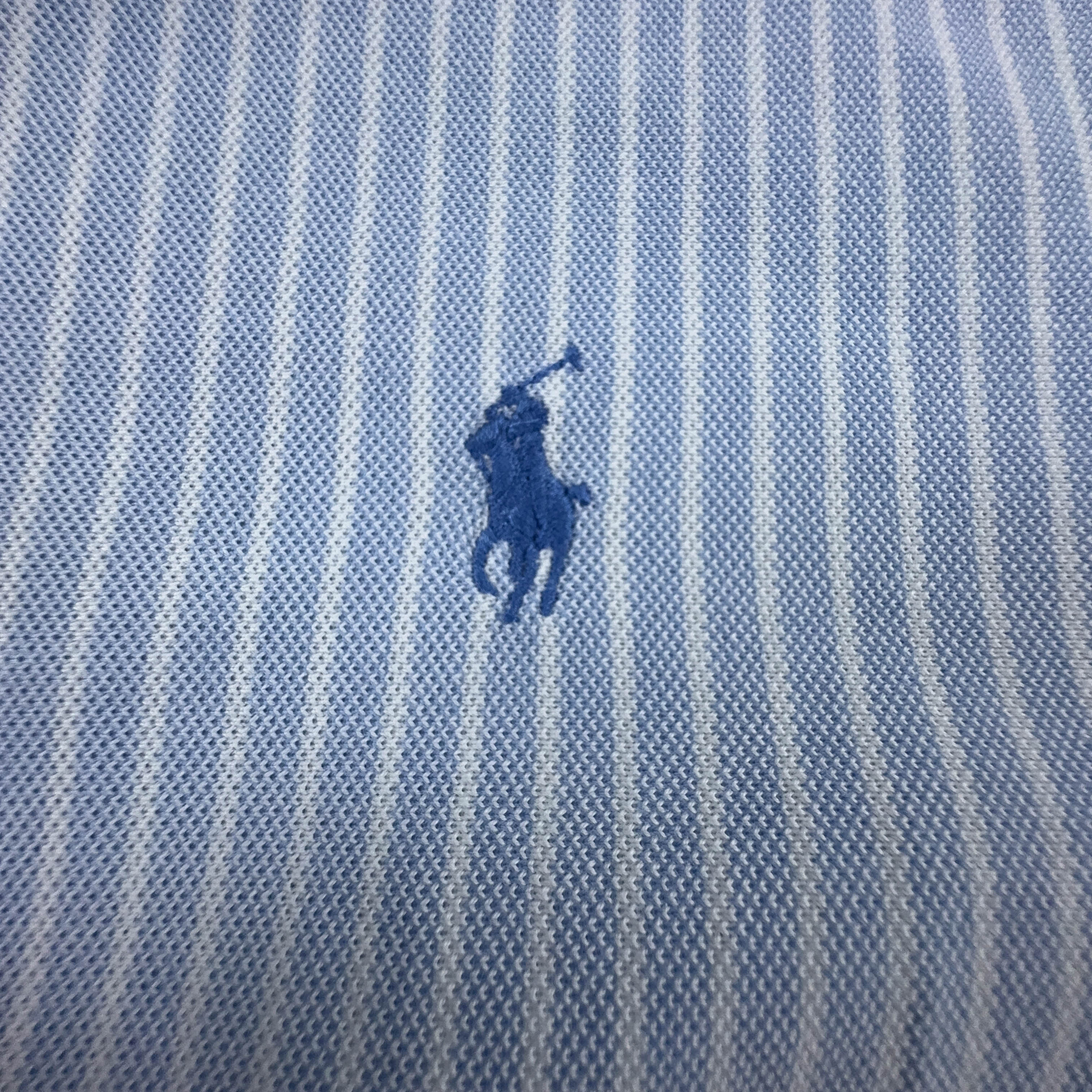 Camicia Ralph Lauren azzurra e bianca a righe in cotone manica lunga - Taglia S uomo