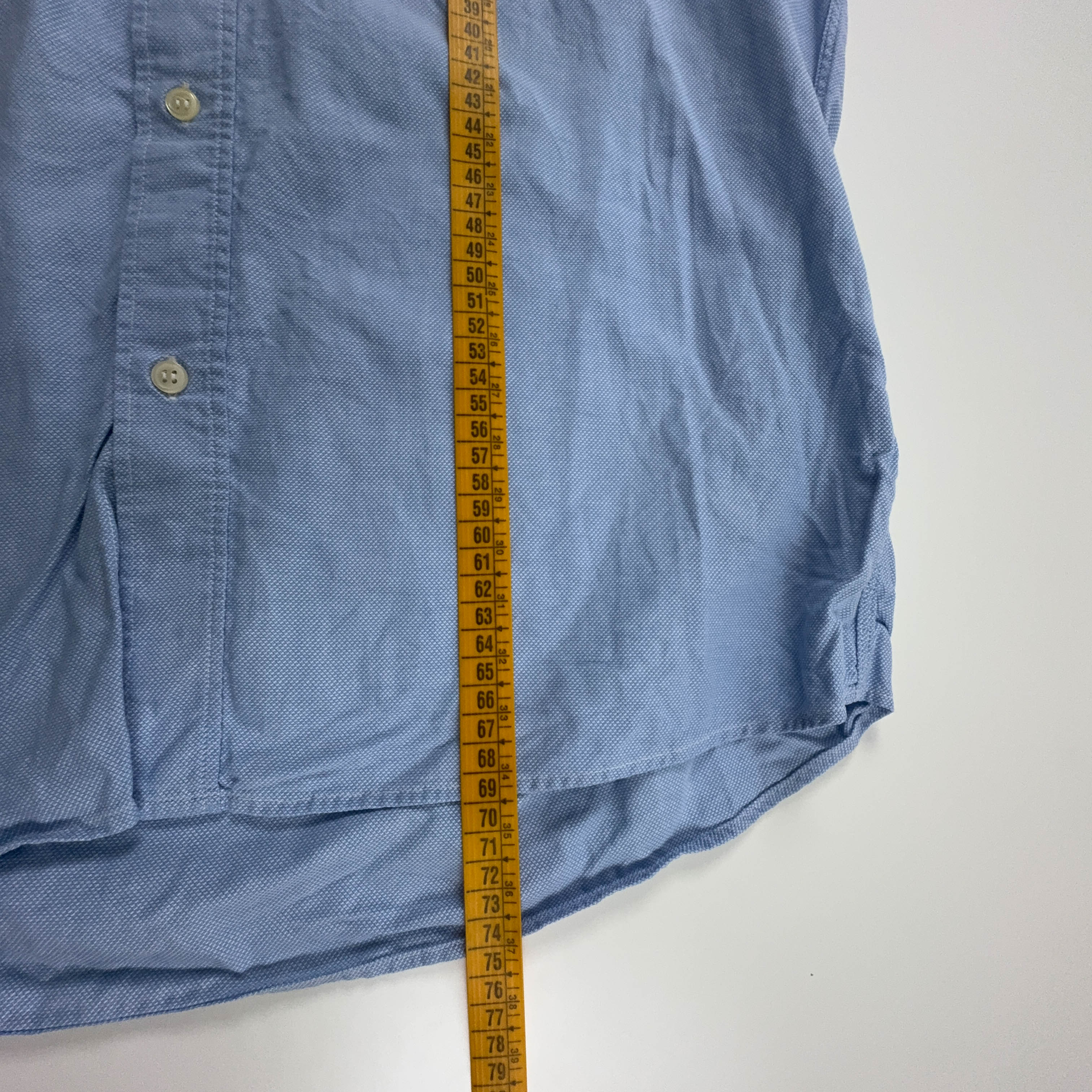 Camicia Lacoste azzurra a tinta unita manica lunga - Taglia M uomo
