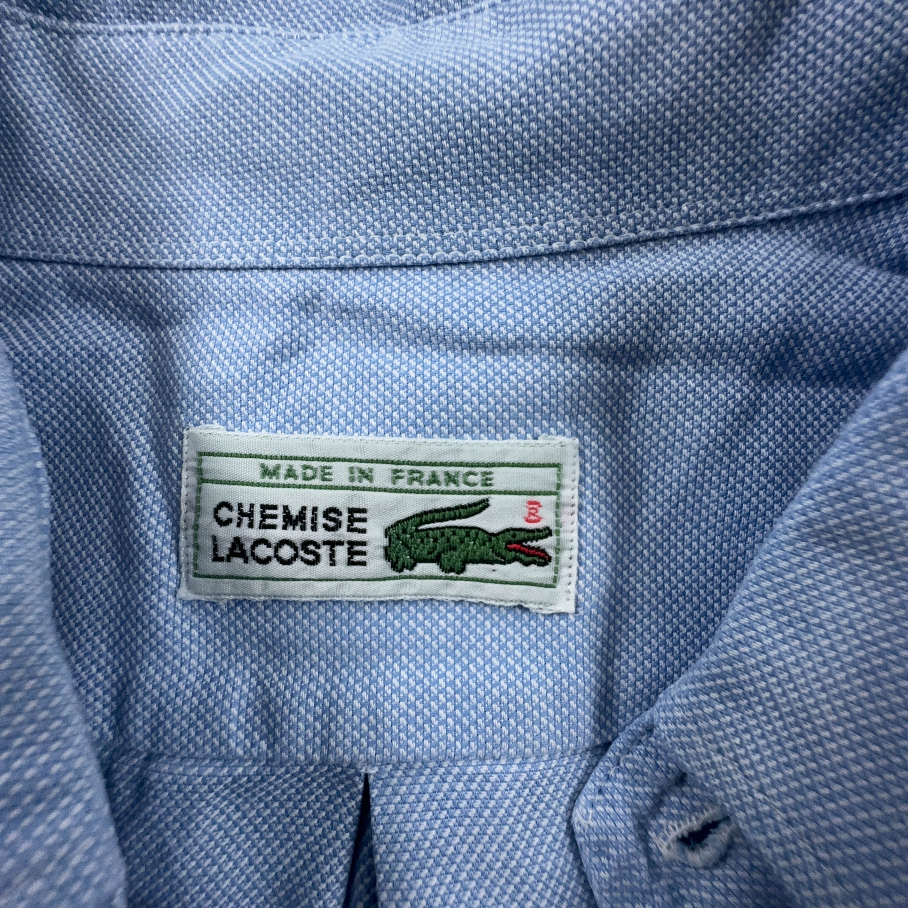 Camicia Lacoste azzurra a tinta unita manica lunga - Taglia M uomo