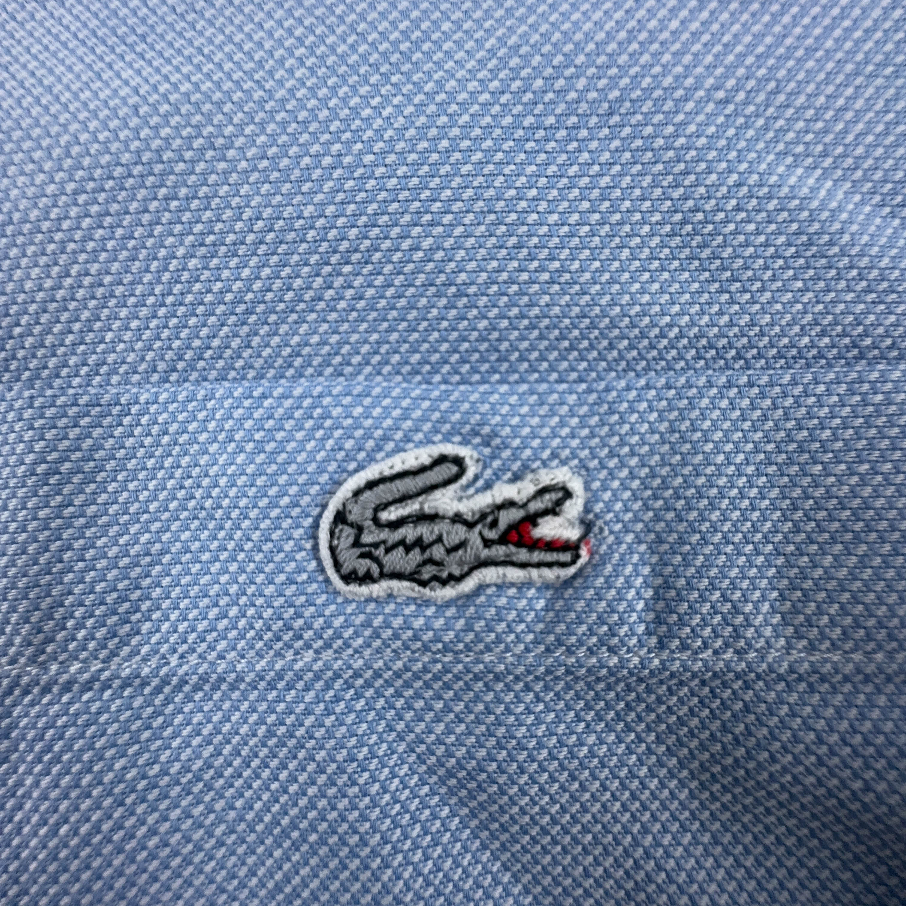 Camicia Lacoste azzurra a tinta unita manica lunga - Taglia M uomo