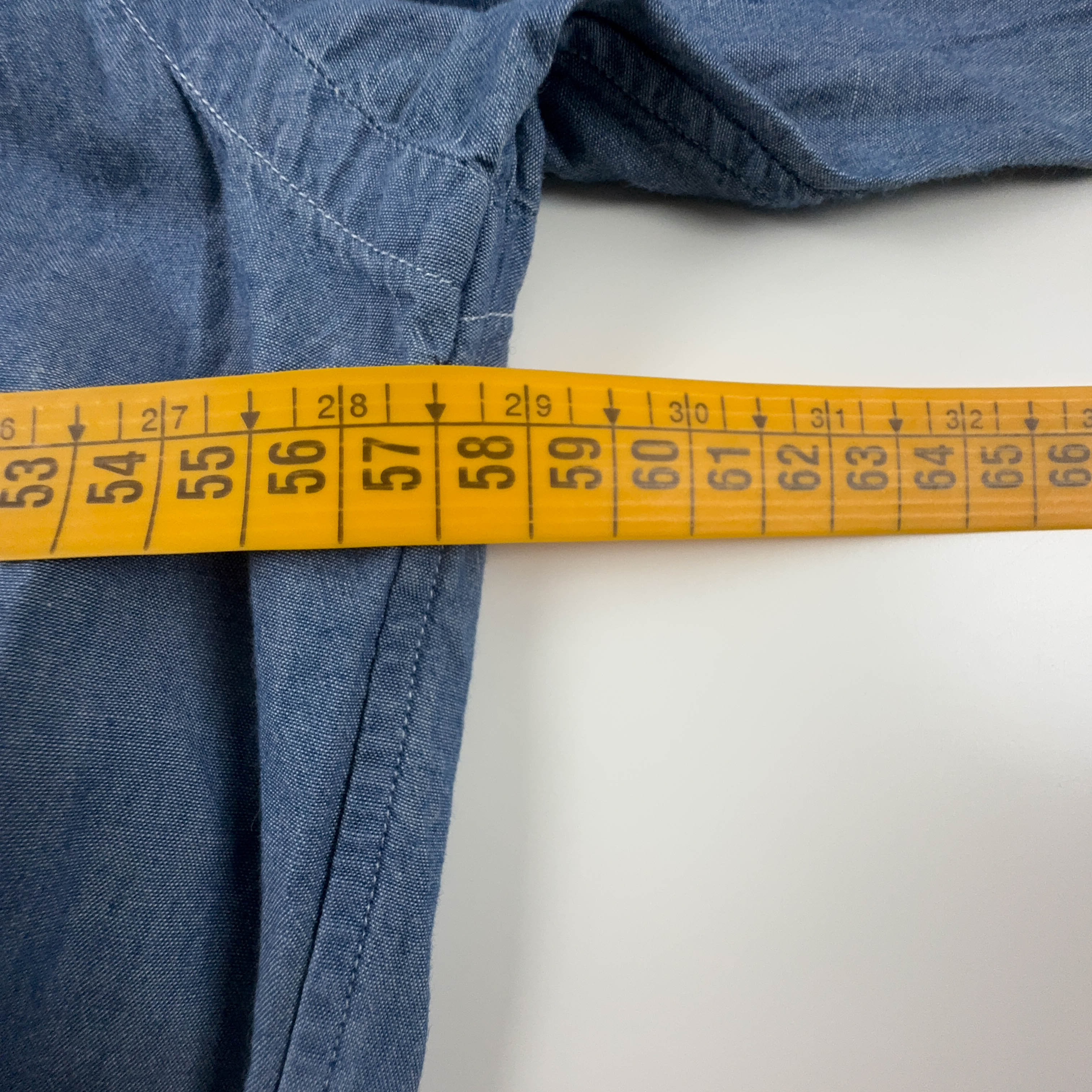 Camicia Ralph Lauren blu tinta unita in cotone manica lunga - Taglia S/M uomo