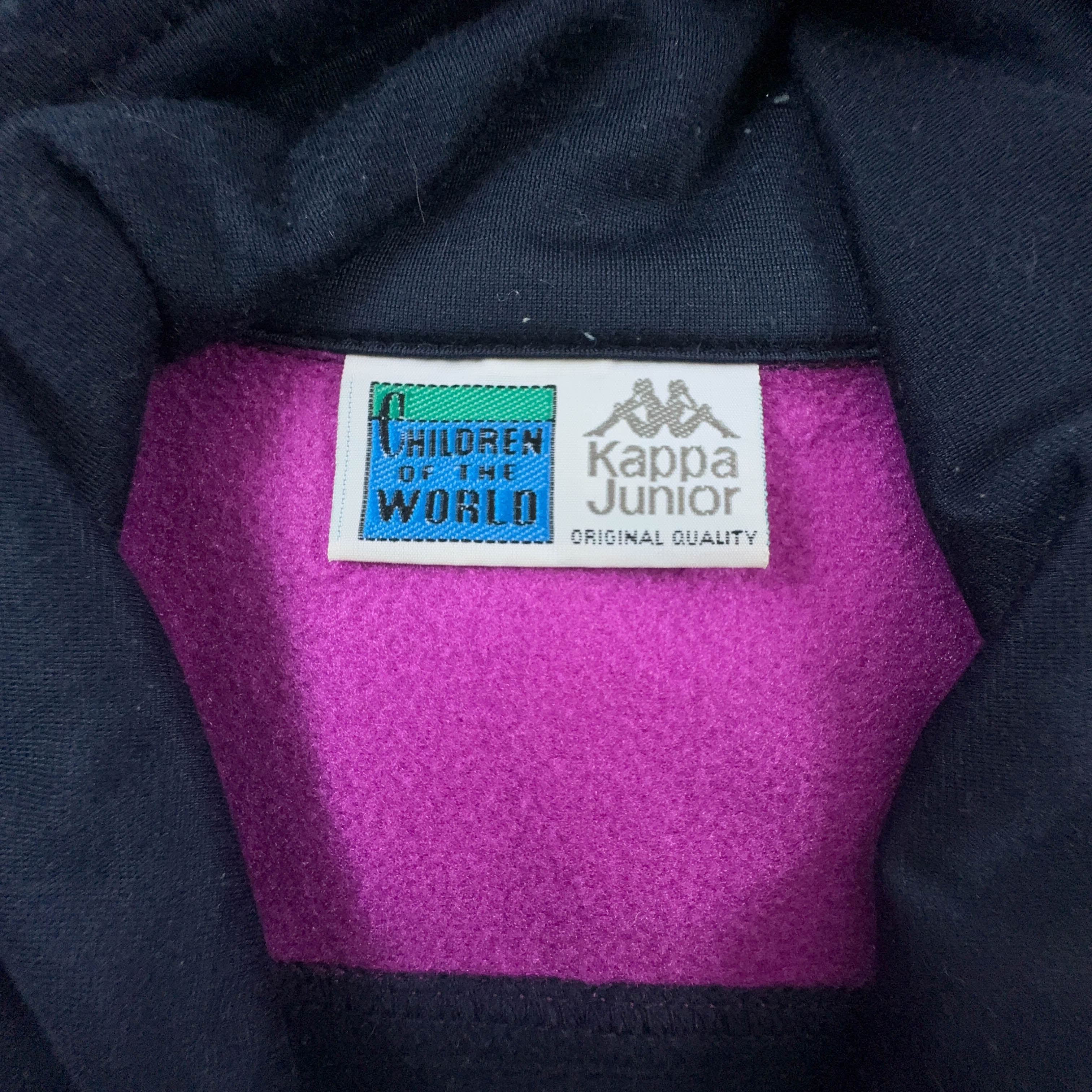 Felpa Kappa Vintage blu e fucsia con zip anni 80 Taglia S uomo