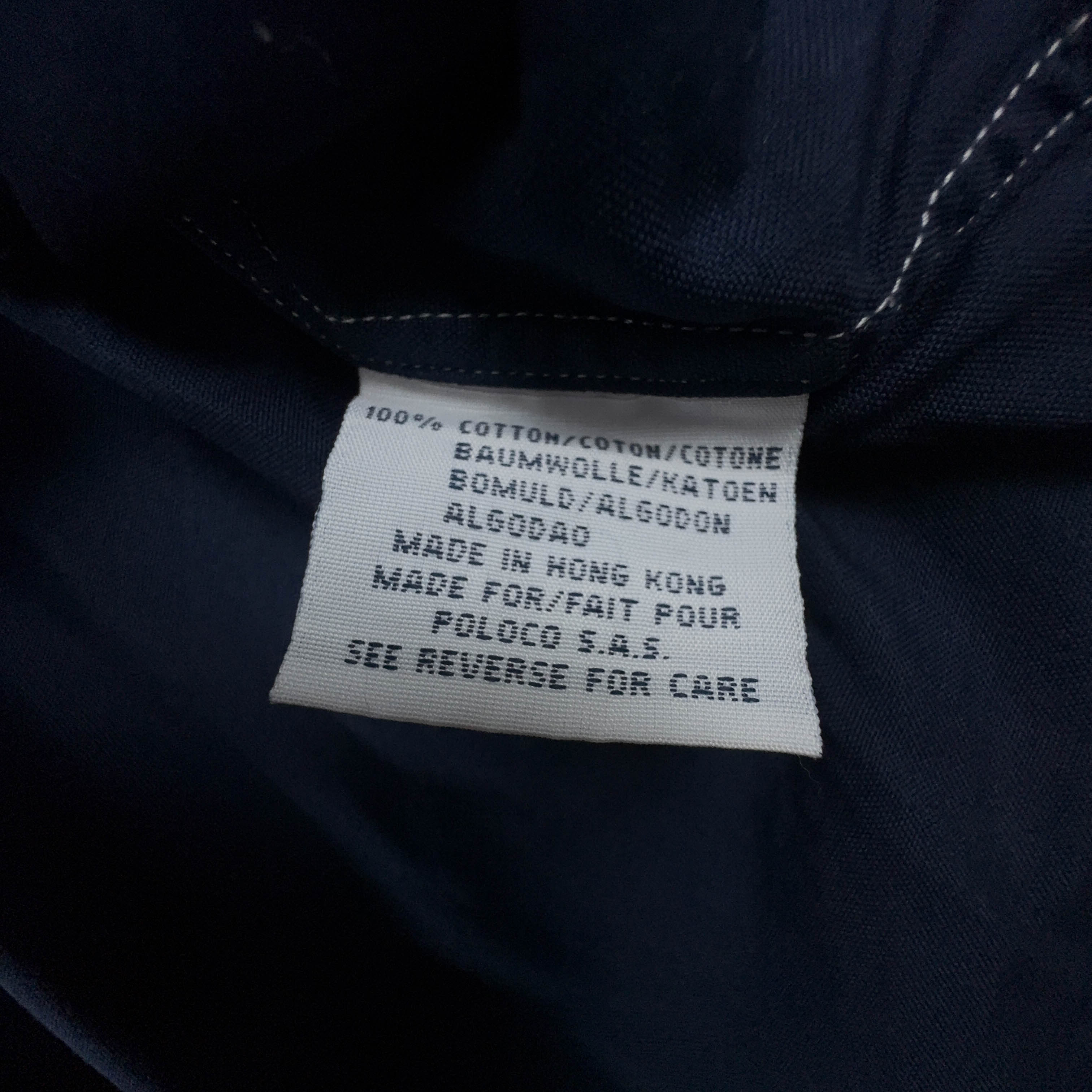 Camicia Ralph Lauren blu scura tinta unita in cotone manica corta - Taglia L/XL uomo