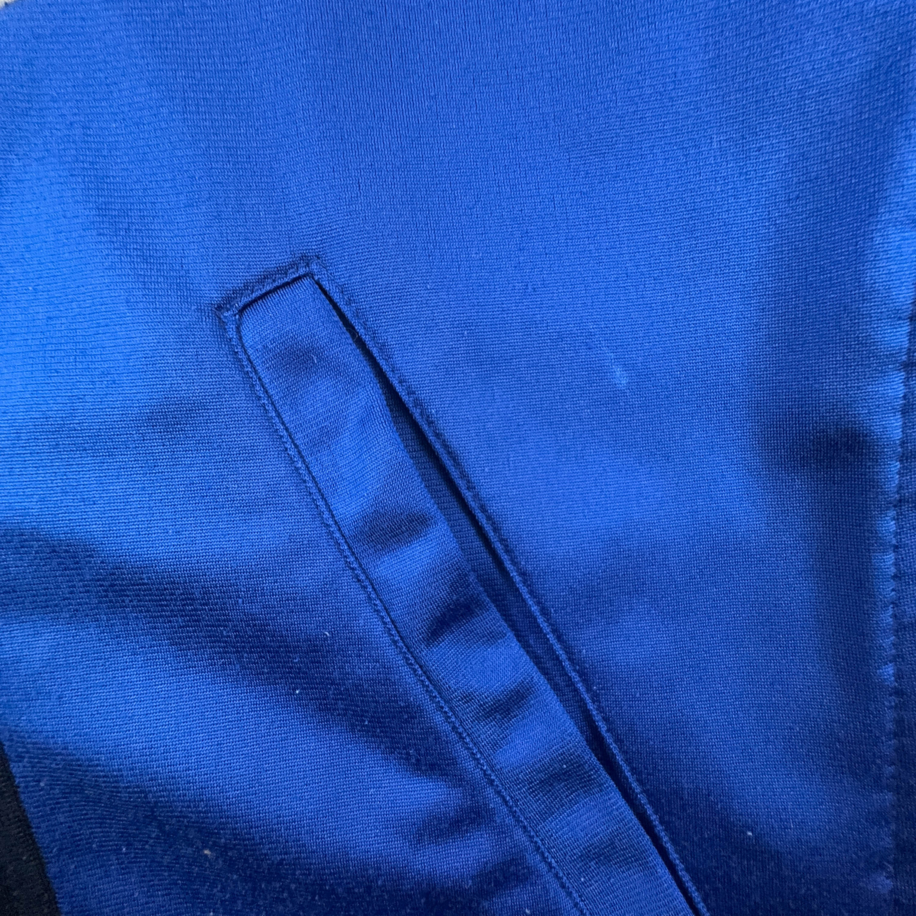 Felpa Fila Vintage blu geometrica con zip anni 90 - Taglia I50 uomo