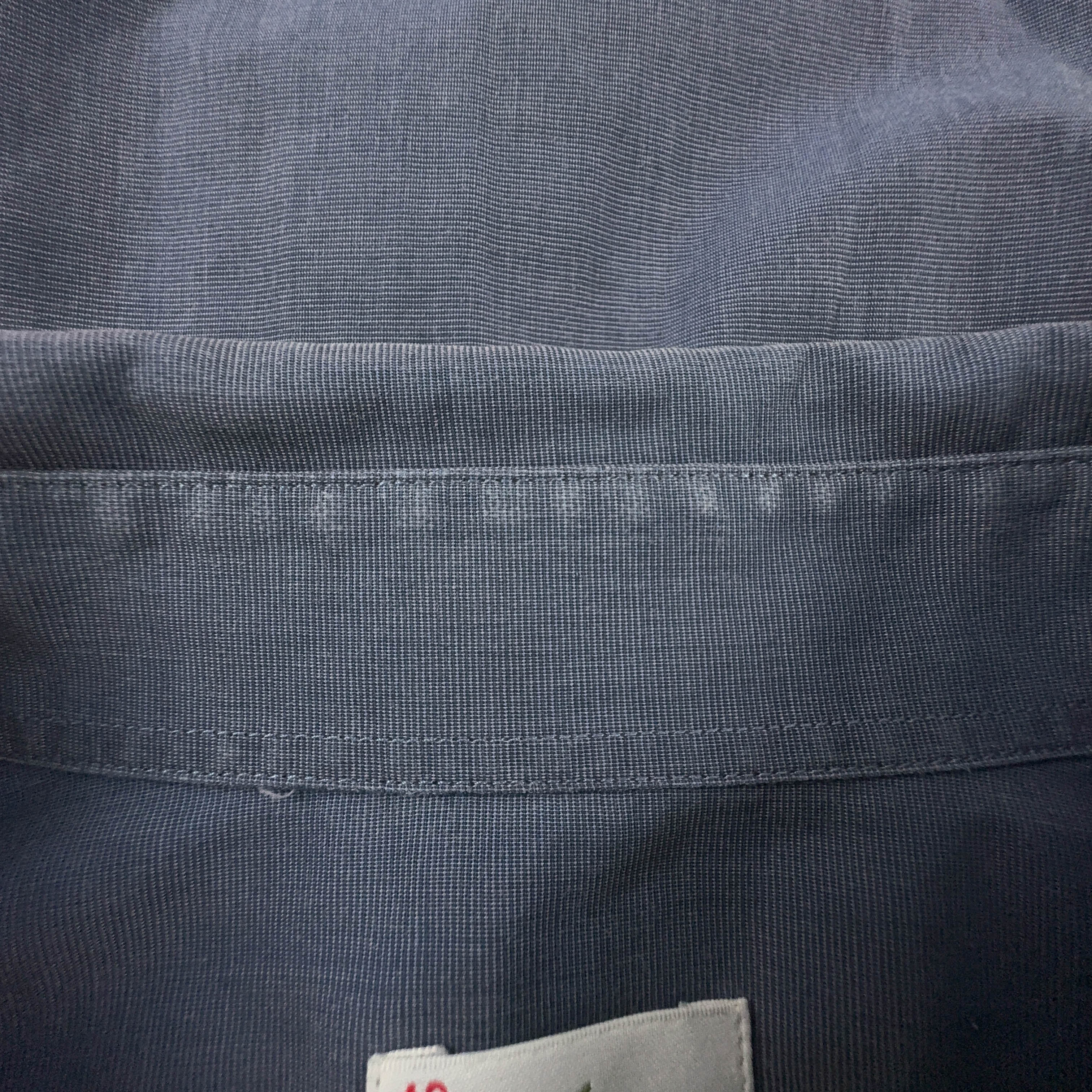 Camicia Lacoste blu tinta unita in cotone manica corta - Taglia 42 uomo