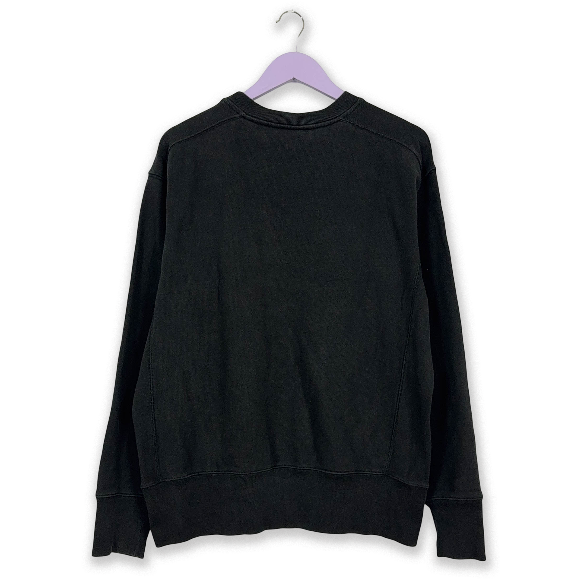 Felpa Napapijri nera a girocollo in cotone con logo ricamato - Taglia L/XL uomo