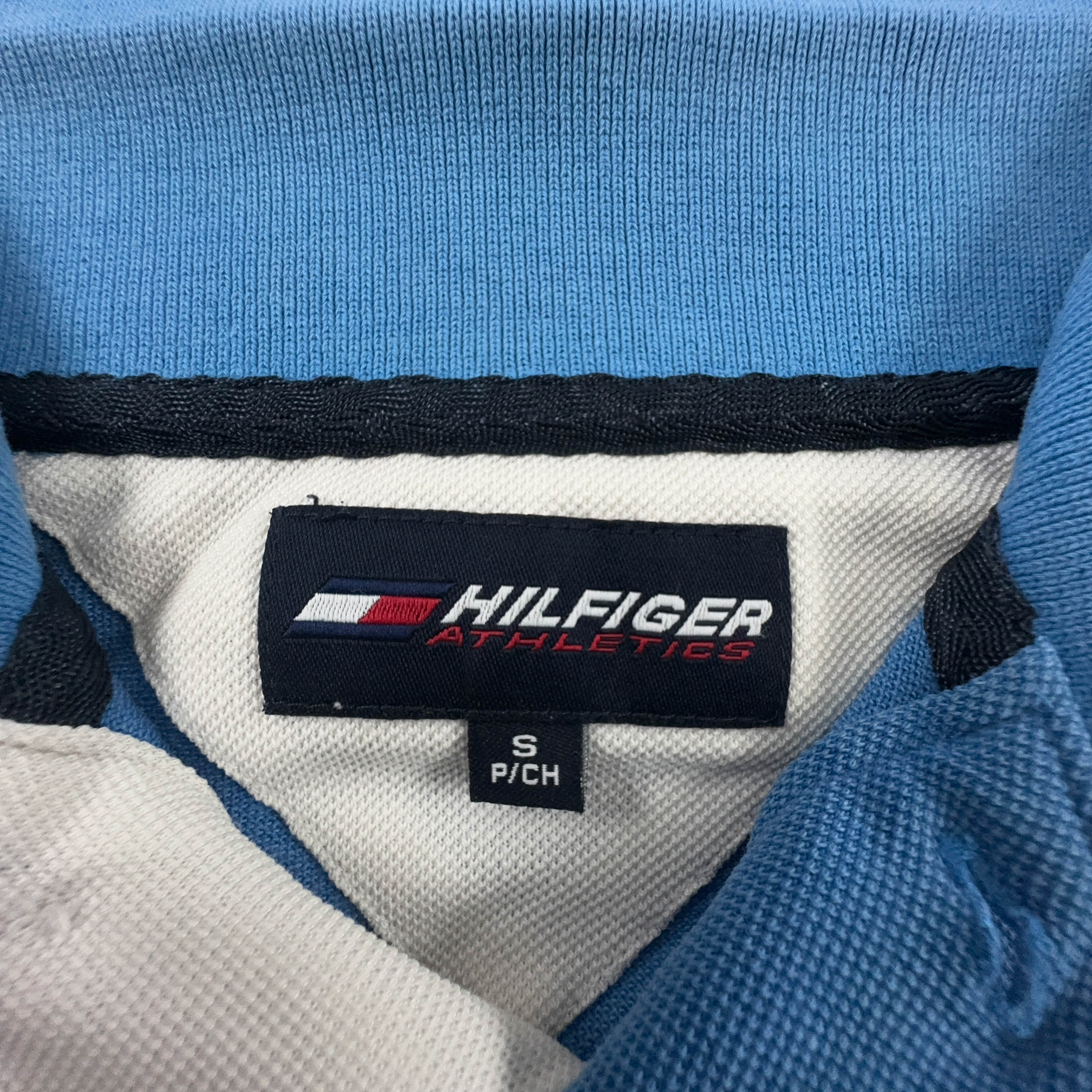 Polo Tommy Hilfiger Athletics Vintage azzurra in cotone anni 00 - Taglia S uomo